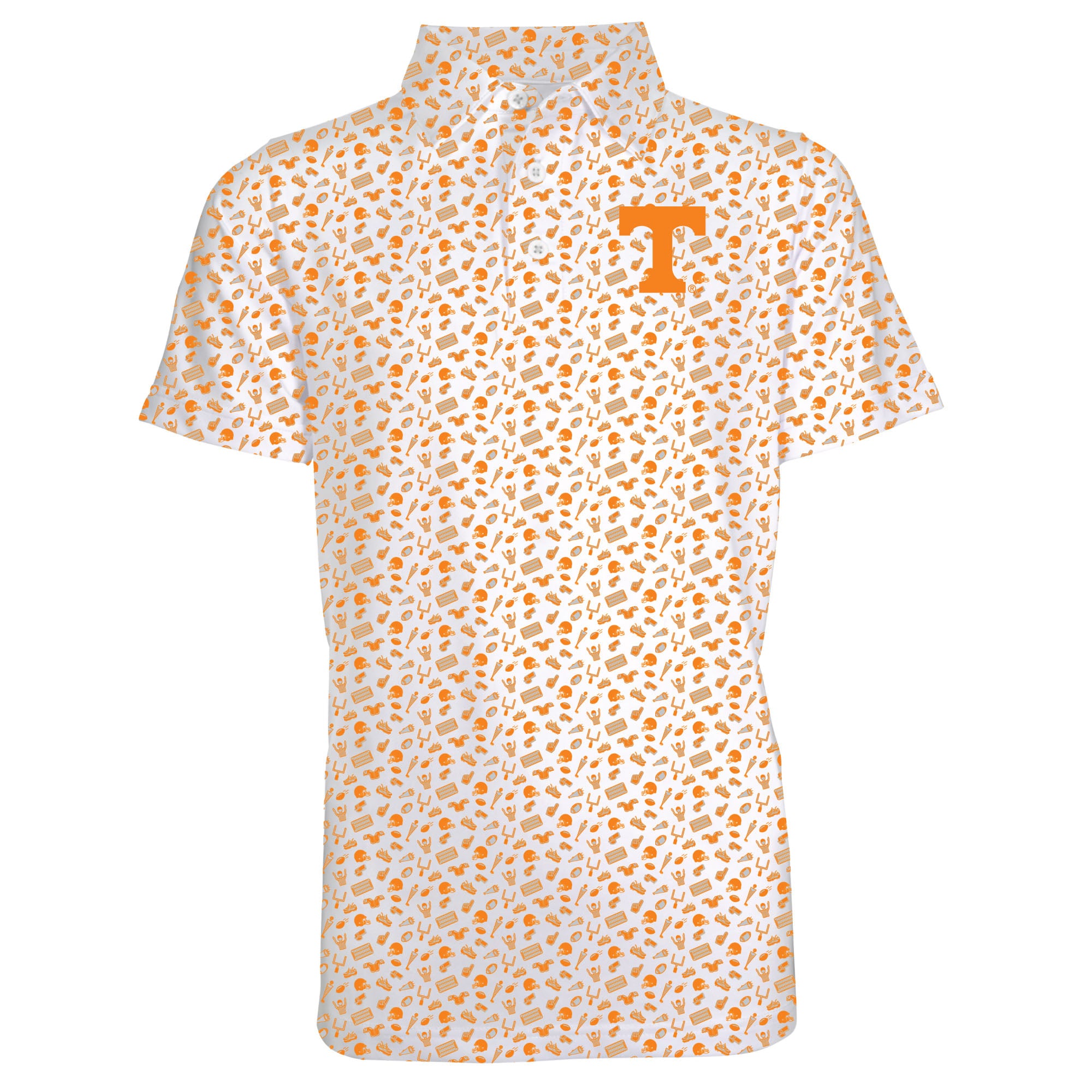 Vêtements pour tout-petits, polo de performance blanc à imprimé intégral des Tennessee Volunteers Tom,