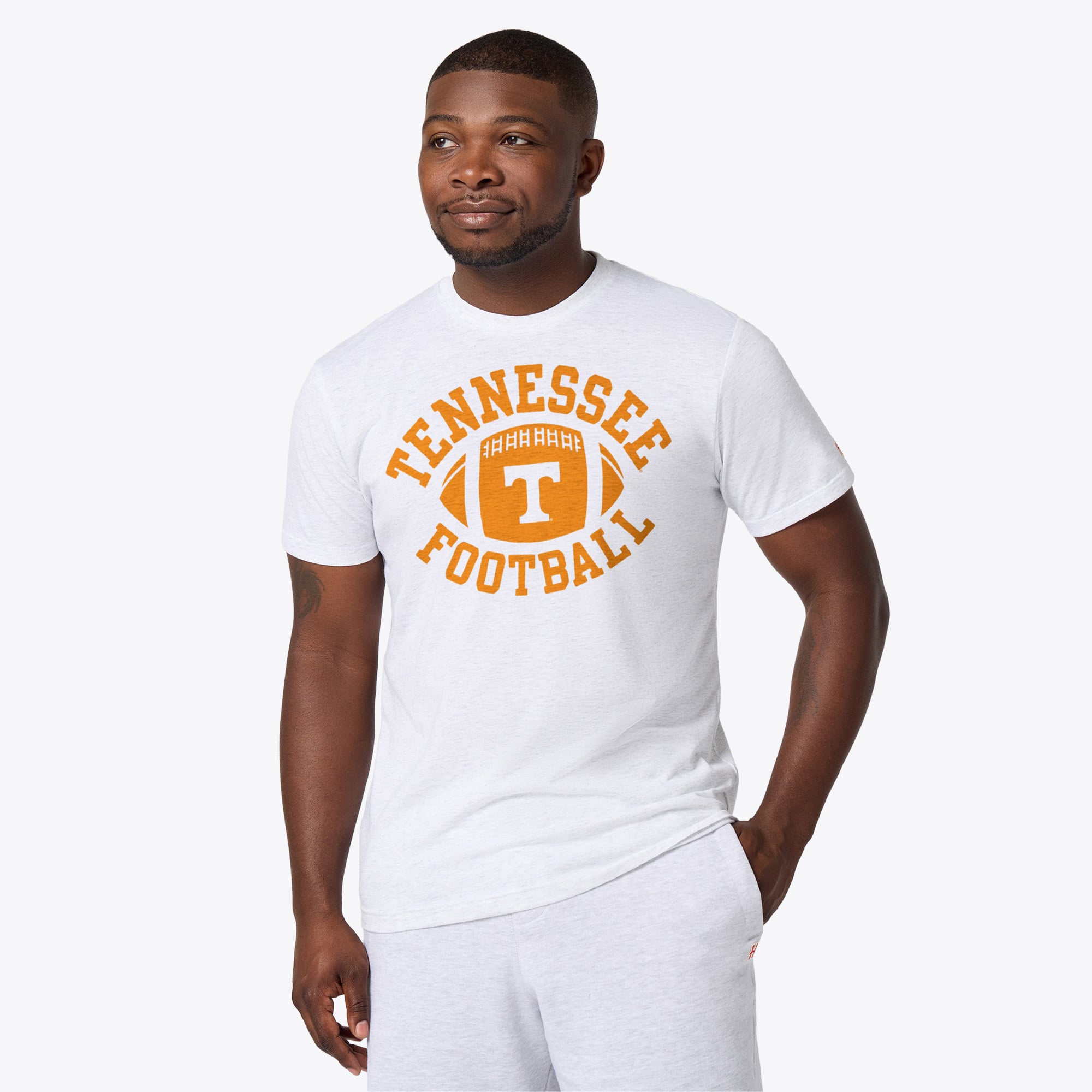 T-shirt unisexe Homage Ash Tennessee Volunteers en cuir de porc mélangé