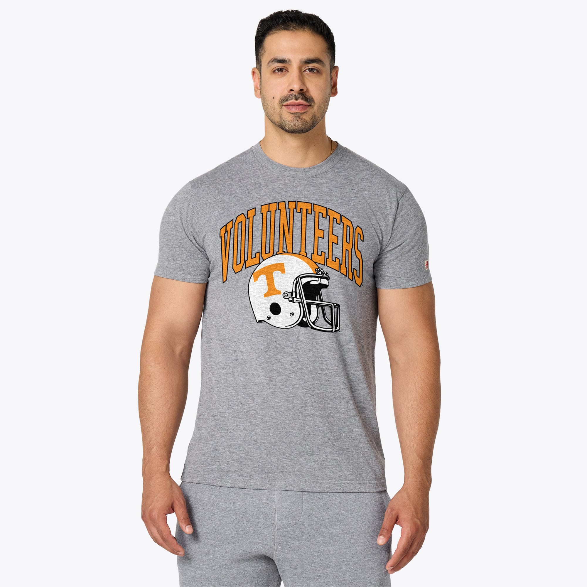 Unisex Homage Gray Tennessee Volunteers Helmet Tri-Blend T-Shirt