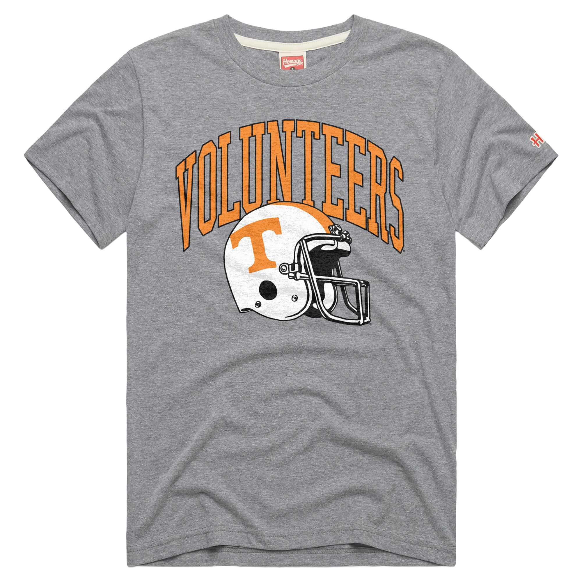 Unisex Homage Gray Tennessee Volunteers Helmet Tri-Blend T-Shirt