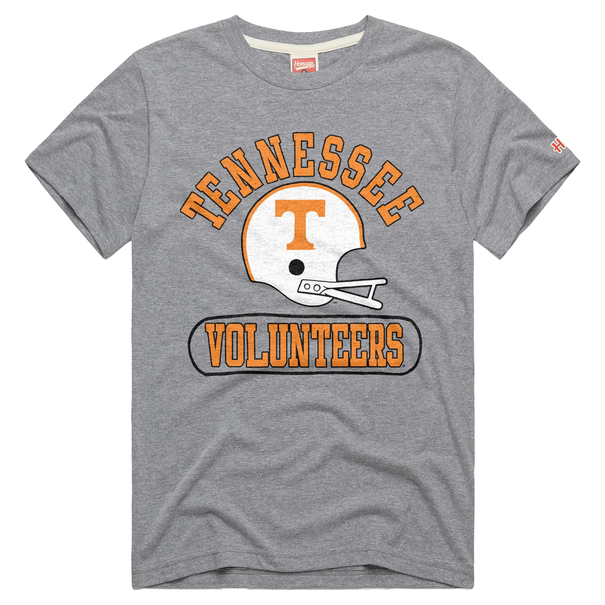 T-shirt unisexe Hommage Gray Tennessee Volunteers Throwback Helmet Tri-Blend