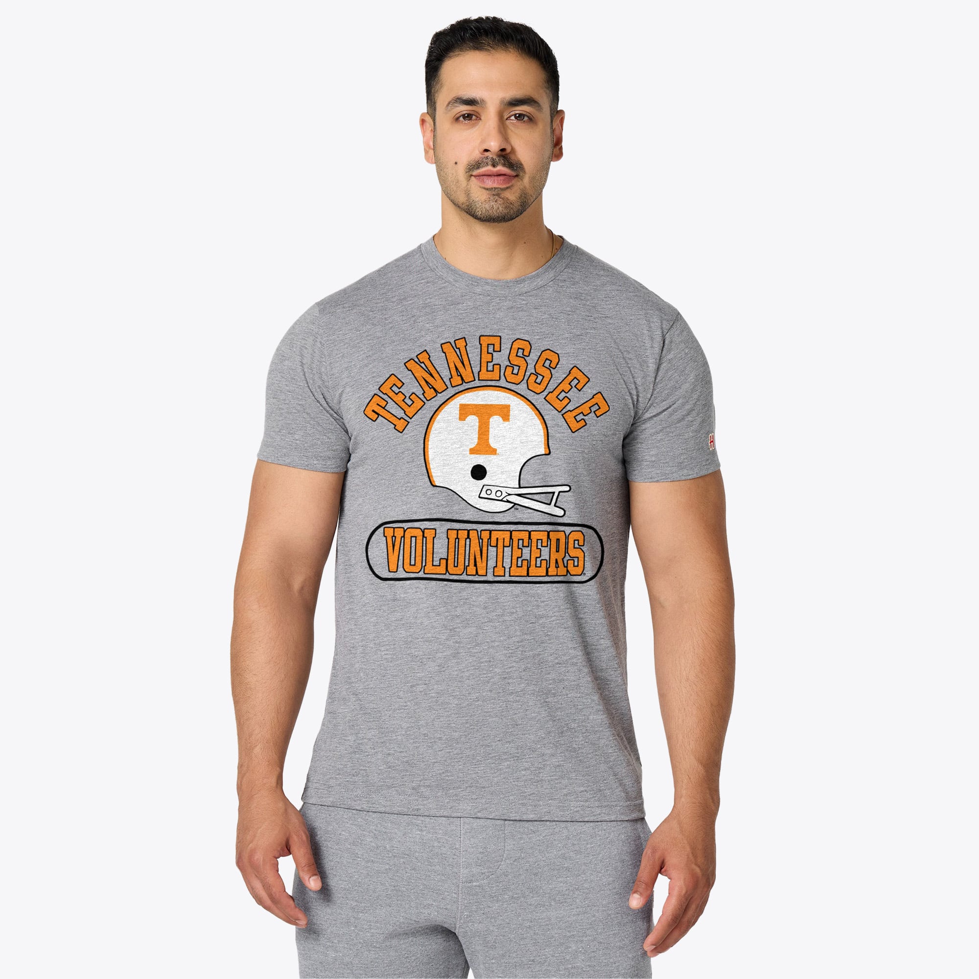 T-shirt unisexe Hommage Gray Tennessee Volunteers Throwback Helmet Tri-Blend