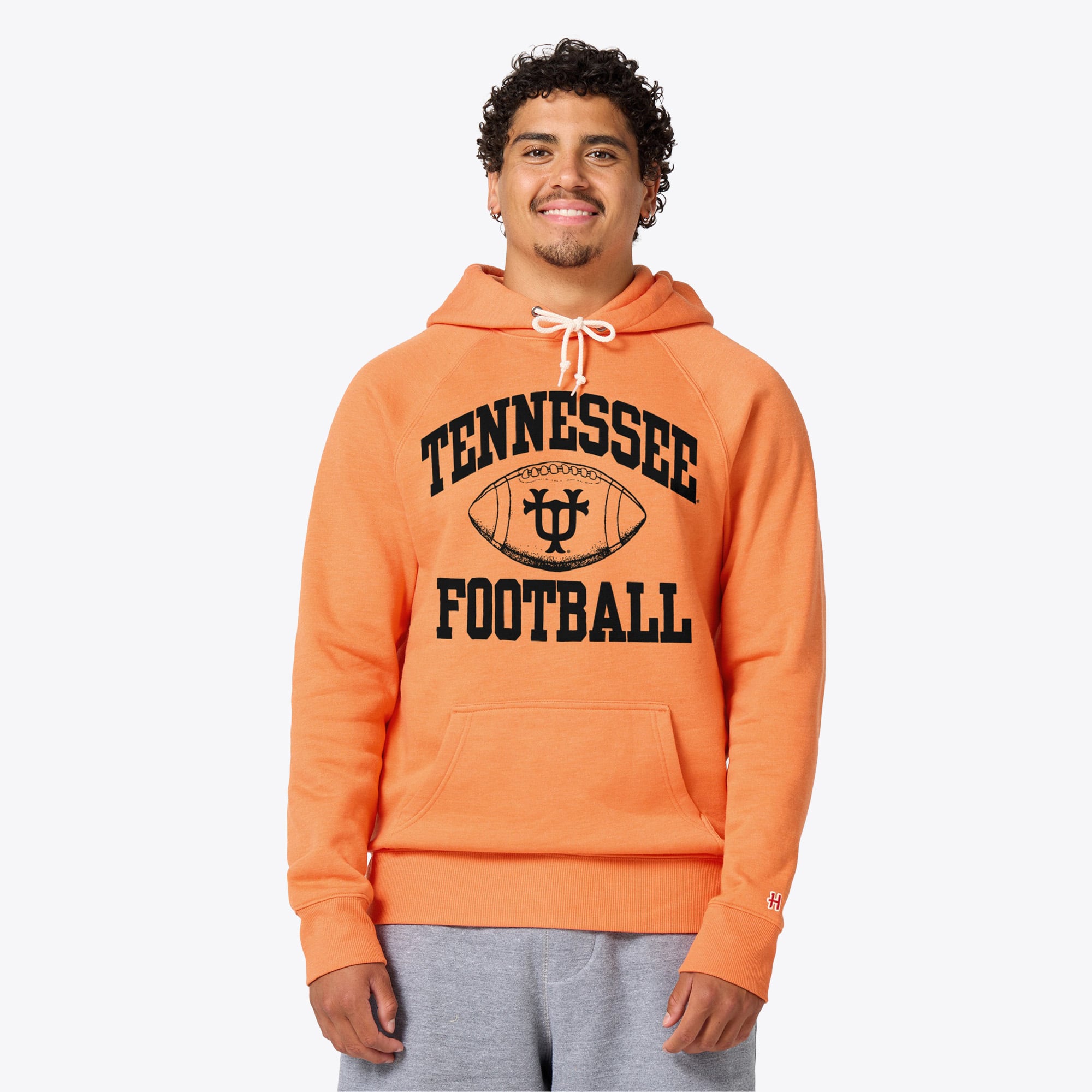 Sweat à capuche unisexe Hommage Tennessee Orange Volunteers Football Arch Block UT Tri-Blend