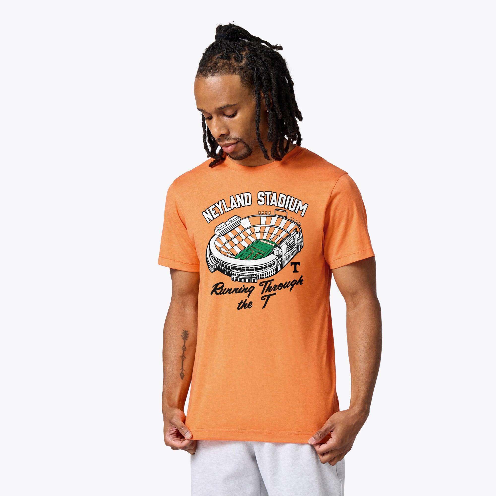T-shirt unisexe Hommage Tennessee Orange Volunteers Neyland Stadium Tri-Blend