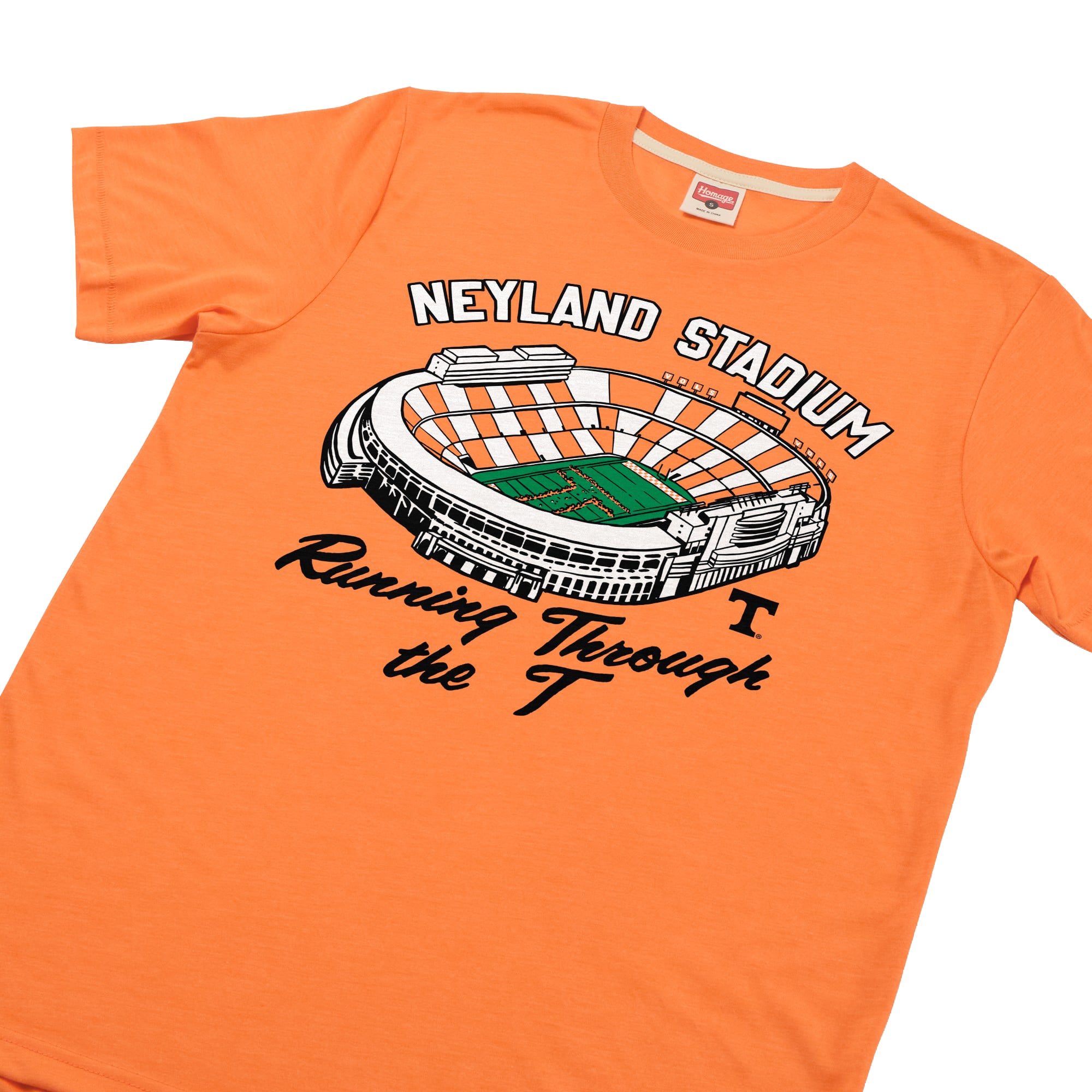 T-shirt unisexe Hommage Tennessee Orange Volunteers Neyland Stadium Tri-Blend