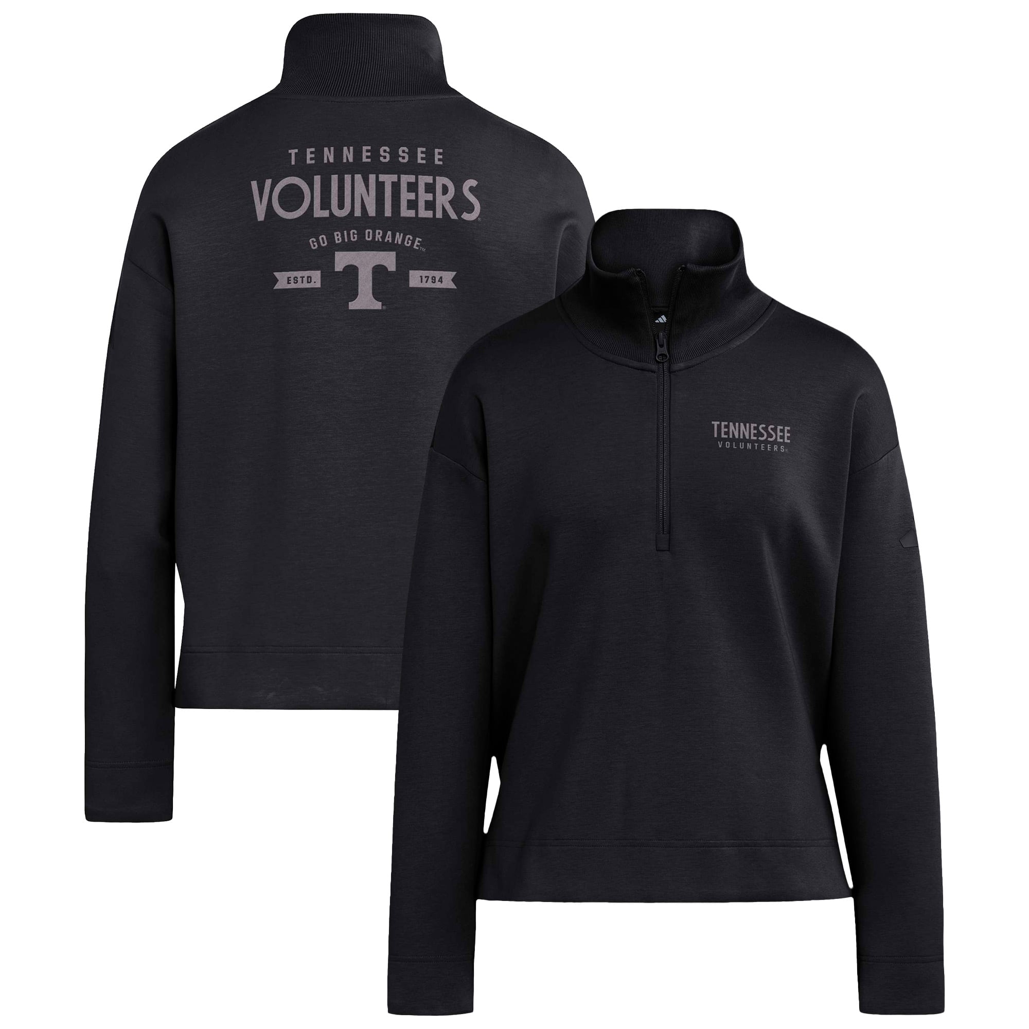 Women's adidas Black Tennessee Volunteers Soft Lux Quarter-Zip Top