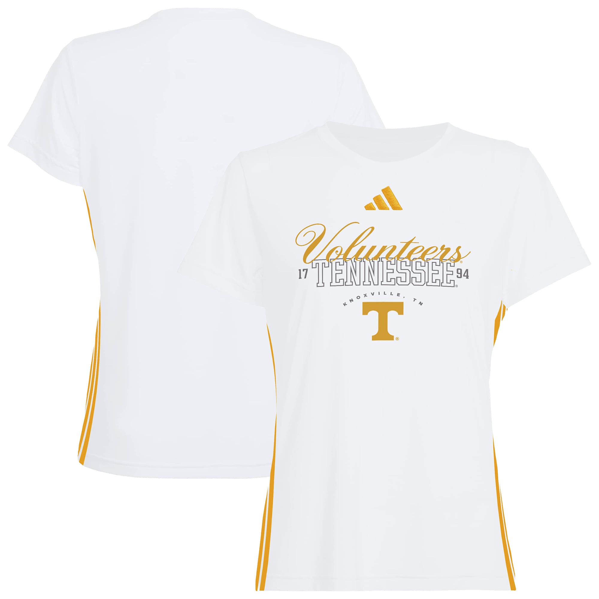 Women's adidas White Tennessee Volunteers Essentials 3-Stripes T-Shirt