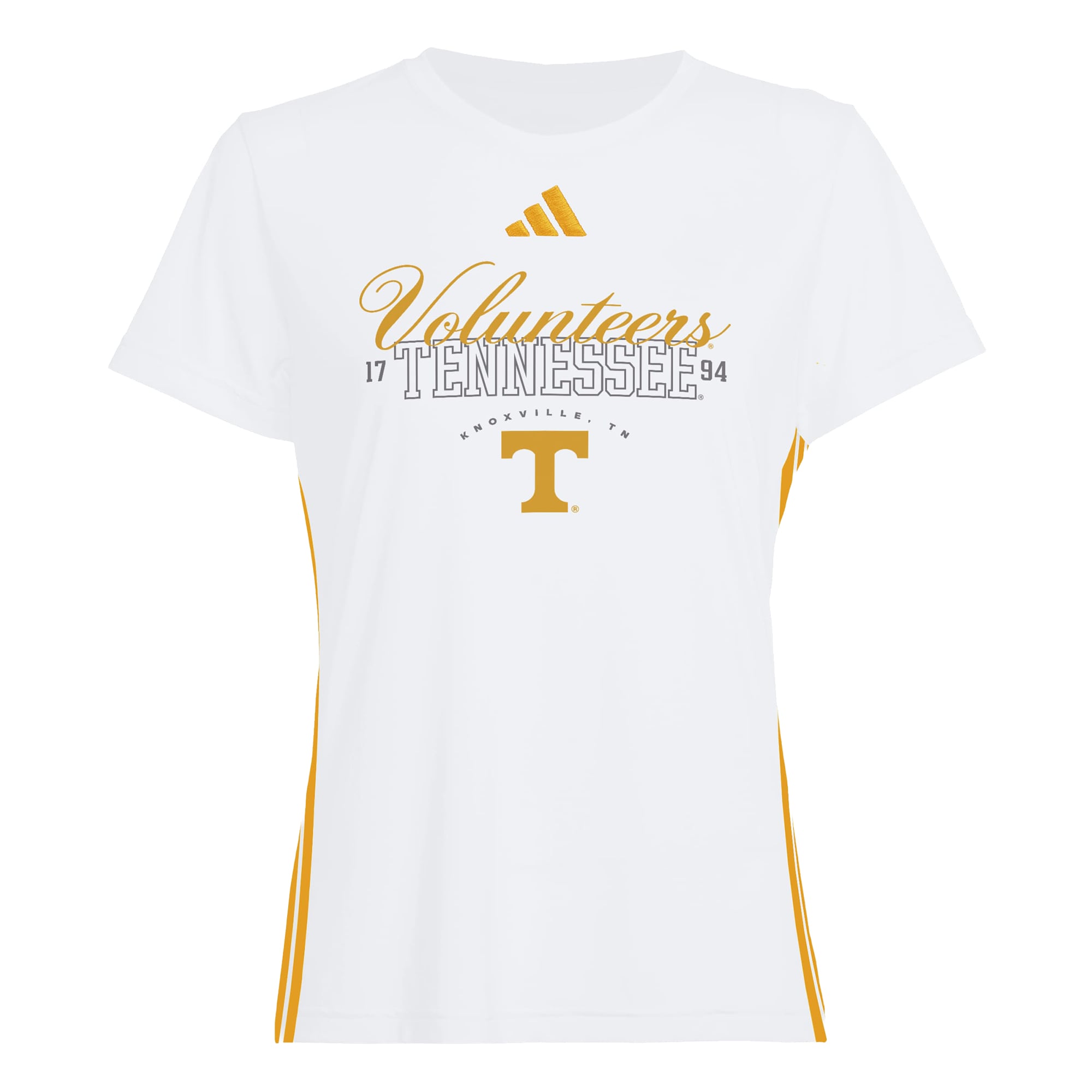 Women's adidas White Tennessee Volunteers Essentials 3-Stripes T-Shirt