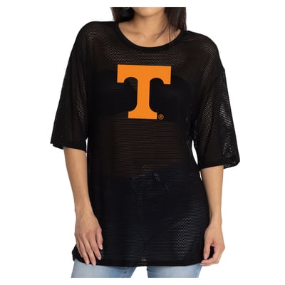 Tennessee Volunteers Women's Mallory Mesh Oversized Fashion Jersey - Black
