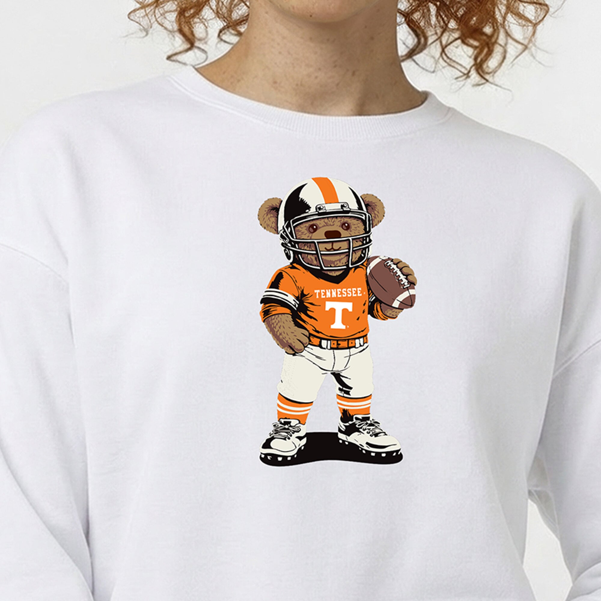 Women's Champion White Tennessee Volunteers Teddy Bear Sweatshirt