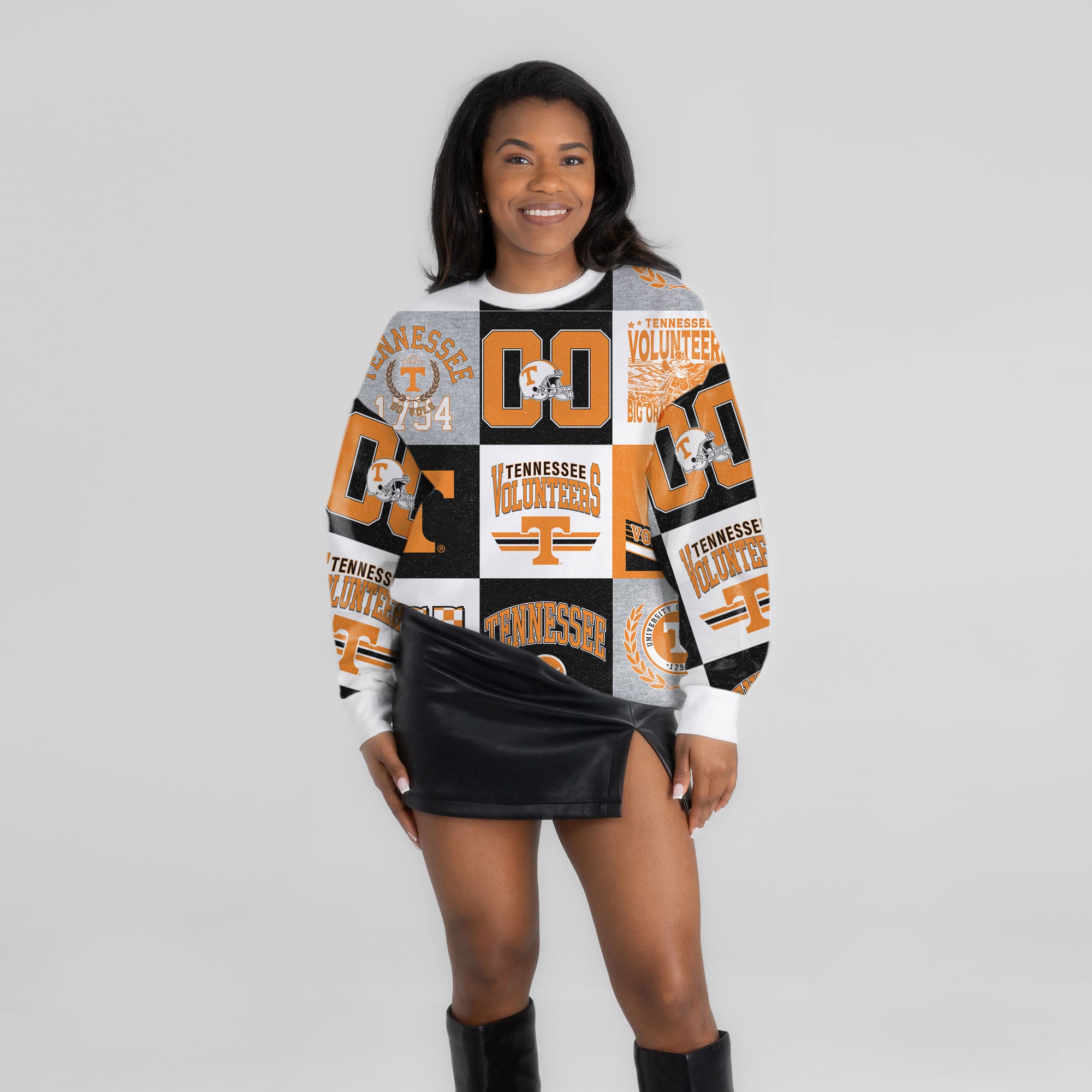Pull à manches longues patchwork Tennessee Orange Volunteers Highlight Reel pour femmes