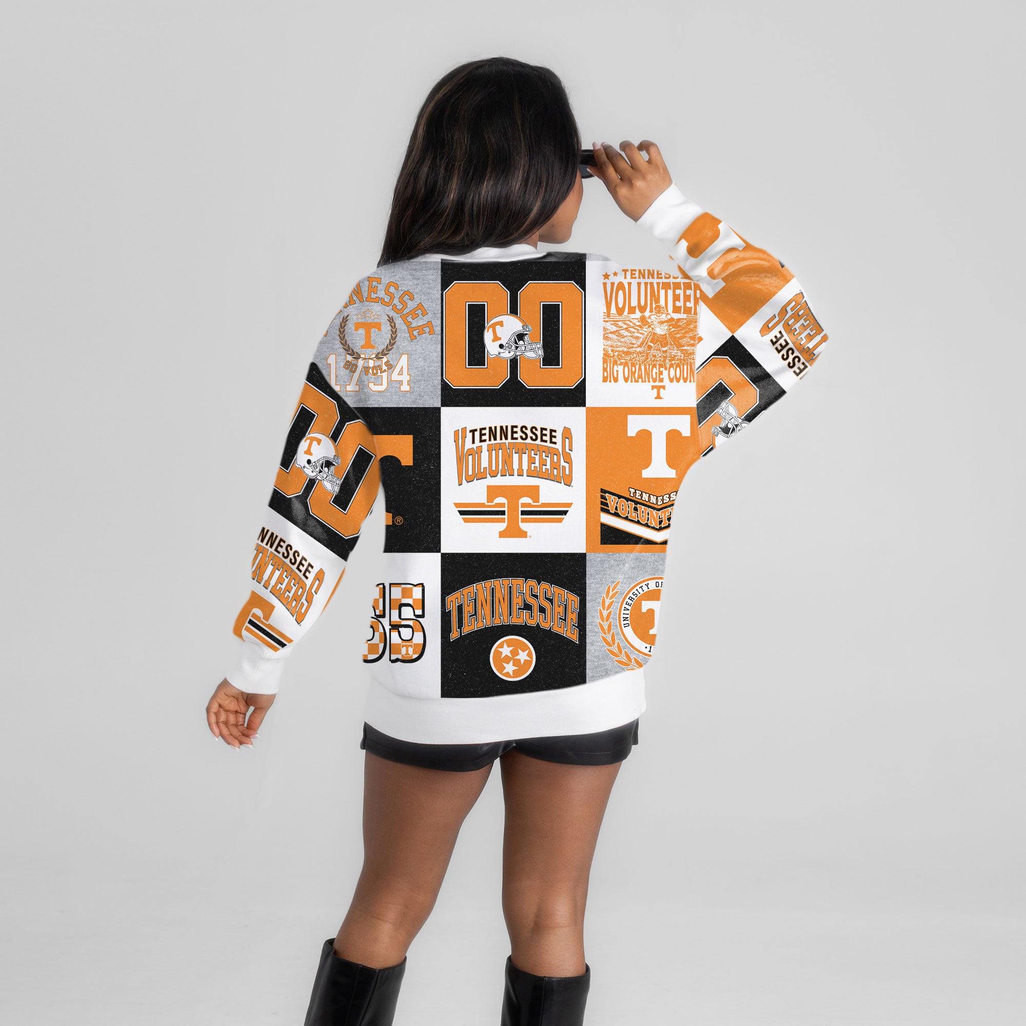 Pull à manches longues patchwork Tennessee Orange Volunteers Highlight Reel pour femmes