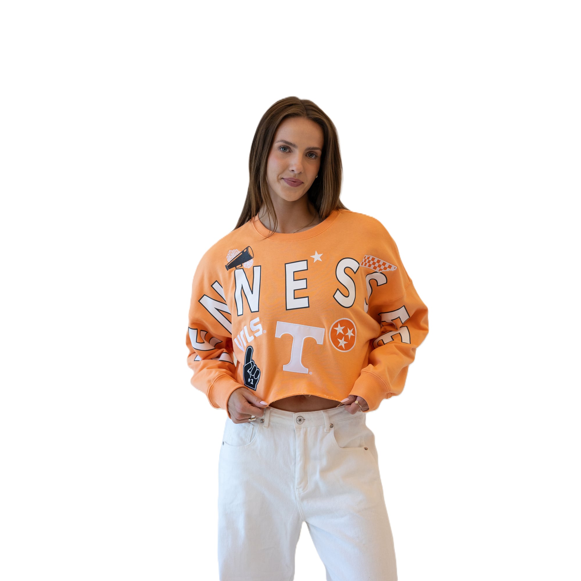 Sweat-shirt à écusson des Tennessee Volunteers, motif orange, pour les femmes, jour de match.
