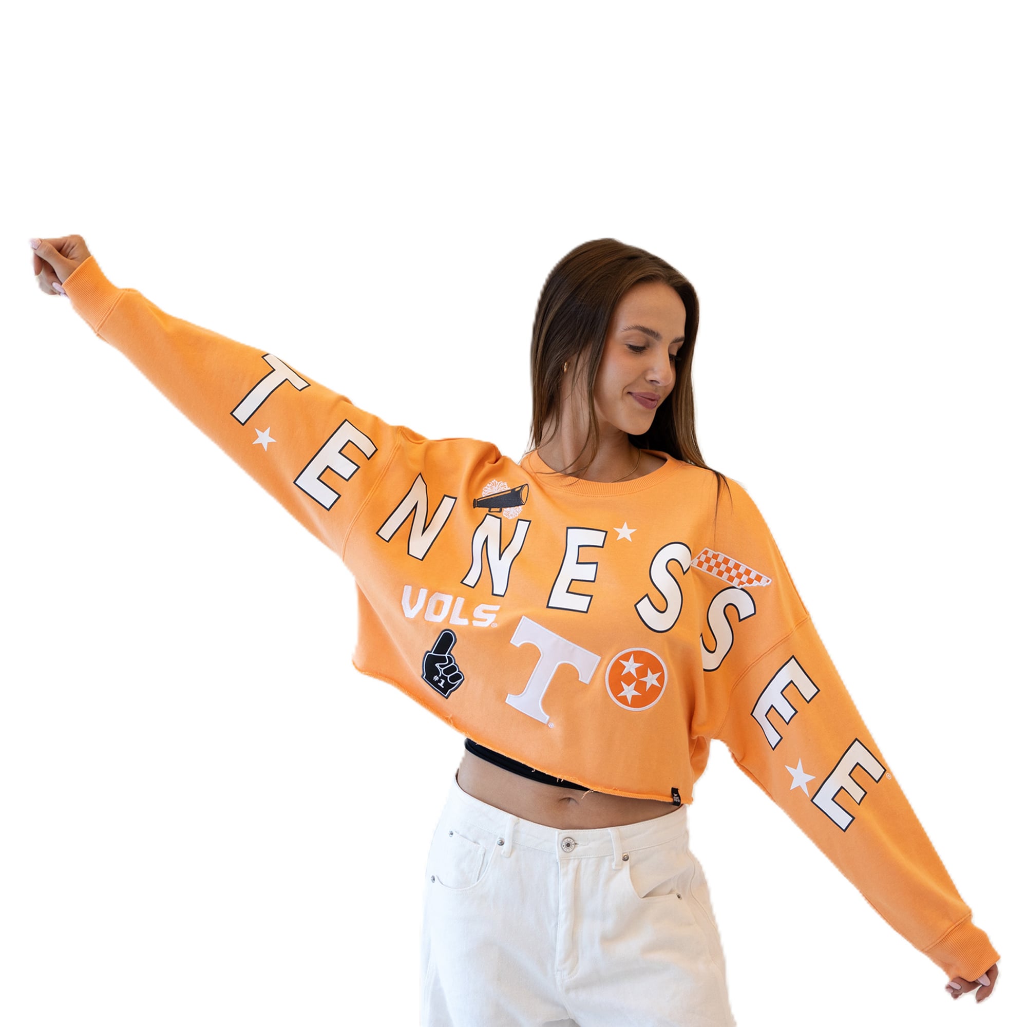 Sweat-shirt à écusson des Tennessee Volunteers, motif orange, pour les femmes, jour de match.