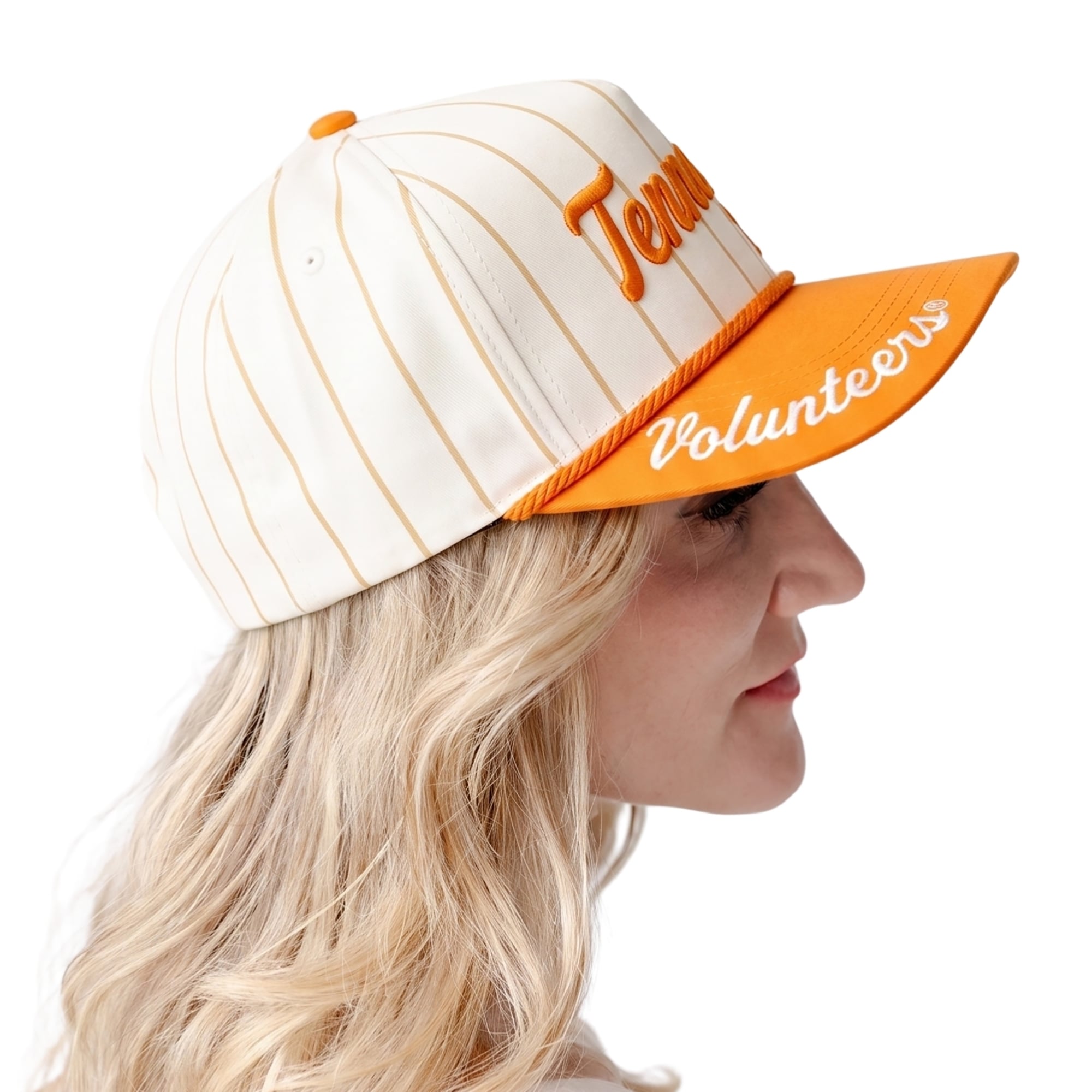 Women's Gameday Social Tennessee Orange Tennessee Volunteers Pinstripe Script Five-Panel Rope Adjustable Hat