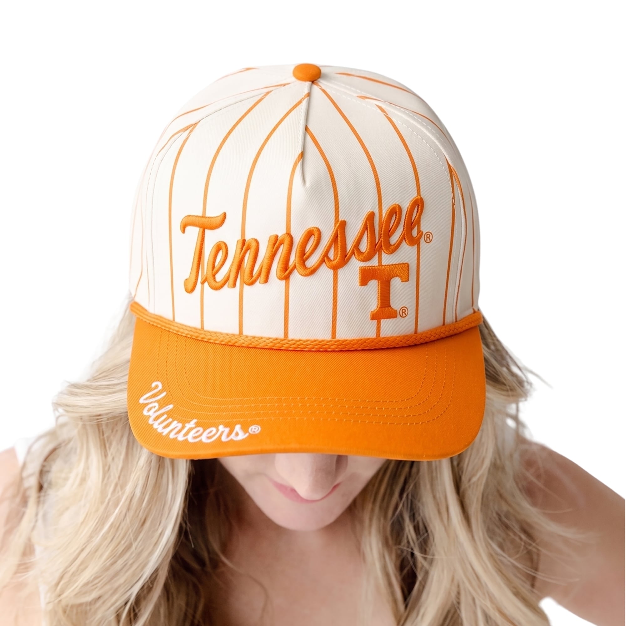 Women's Gameday Social Tennessee Orange Tennessee Volunteers Pinstripe Script Five-Panel Rope Adjustable Hat