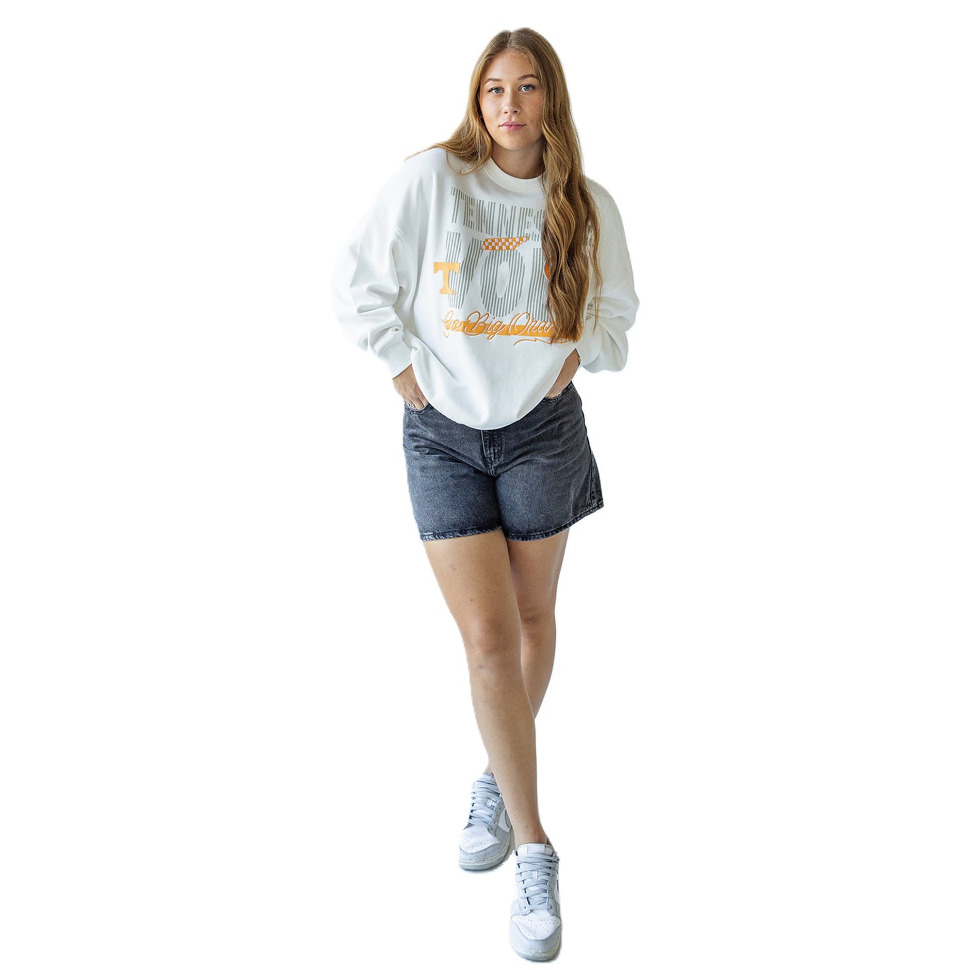 Sweat-shirt rayé blanc Tennessee Volunteers pour femmes, idéal les jours de match