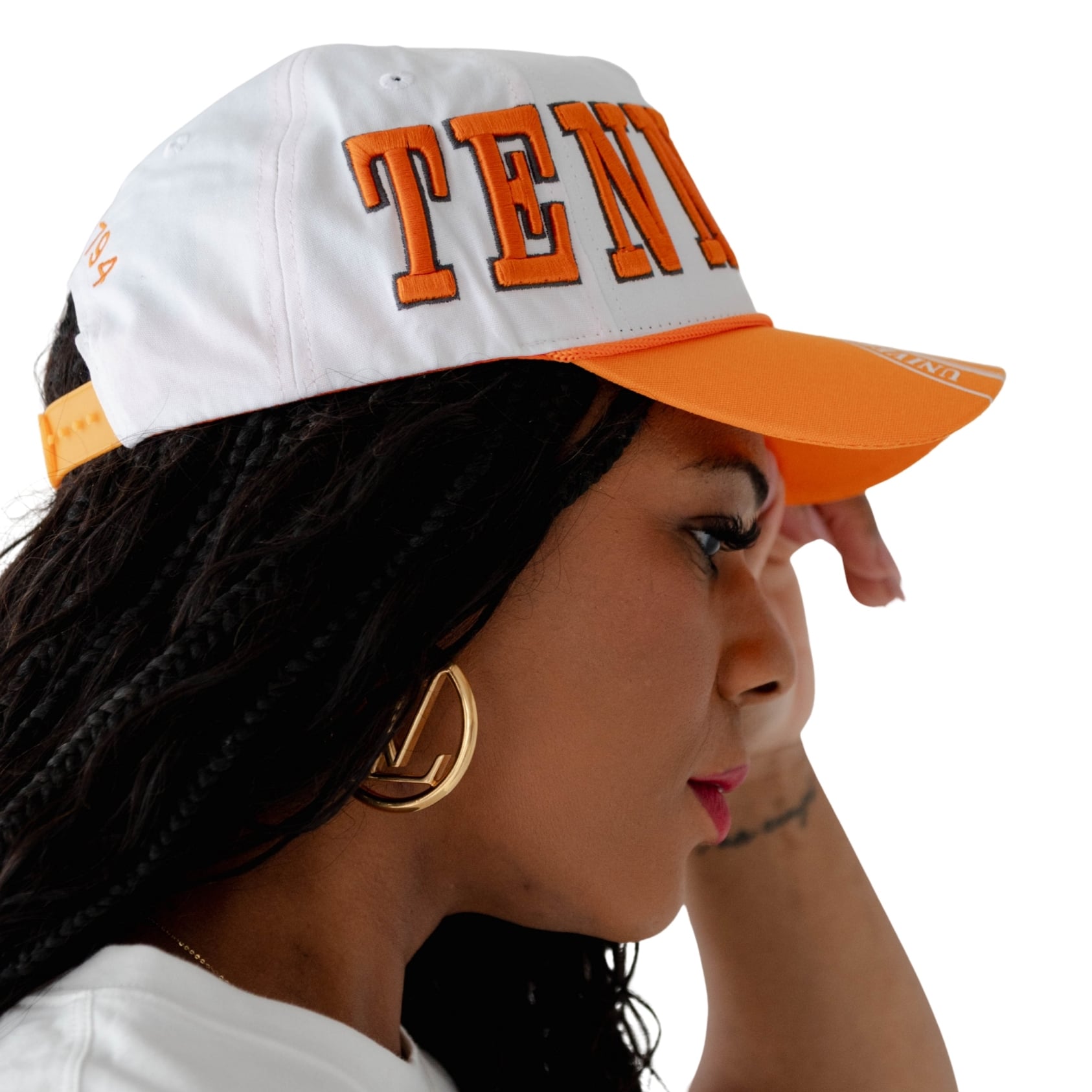 Women's Gameday Social White/Tennessee Orange Tennessee Volunteers Five-Panel Rope Away Adjustable Hat