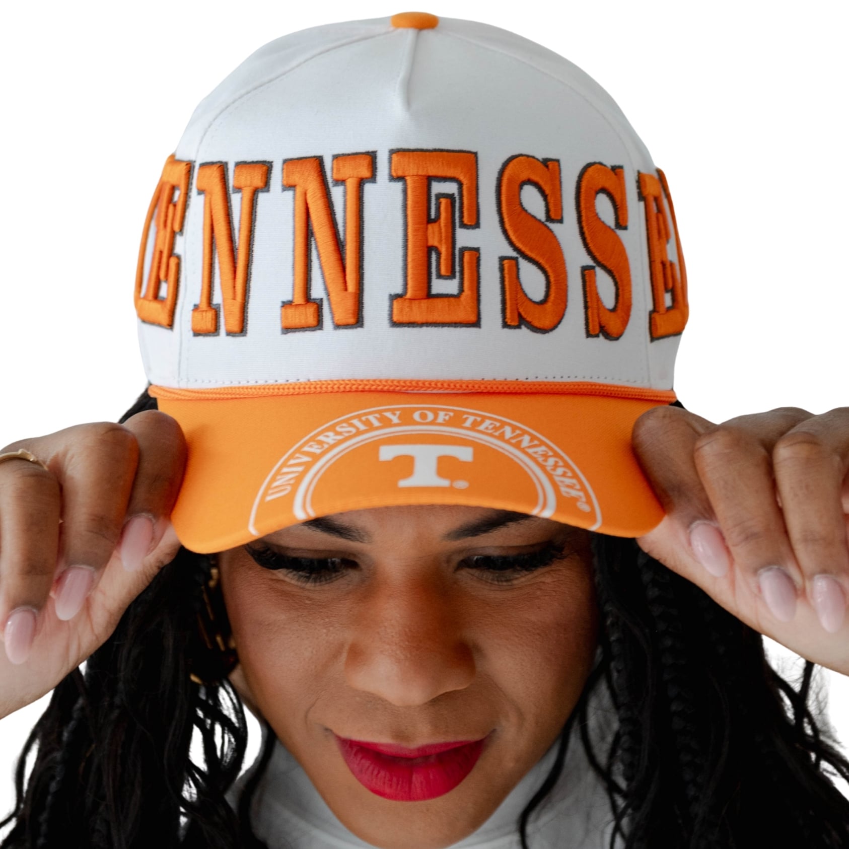 Women's Gameday Social  White/Tennessee Orange Tennessee Volunteers Five-Panel Rope Away Adjustable Hat