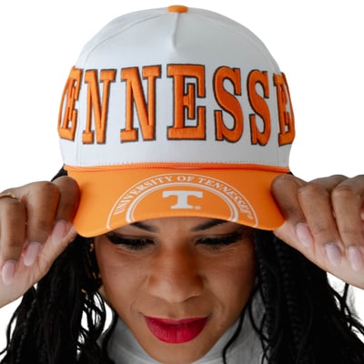  Tennessee Volunteers Gameday Social Women's Five-Panel Rope Away Adjustable Hat - White/Tennessee Orange