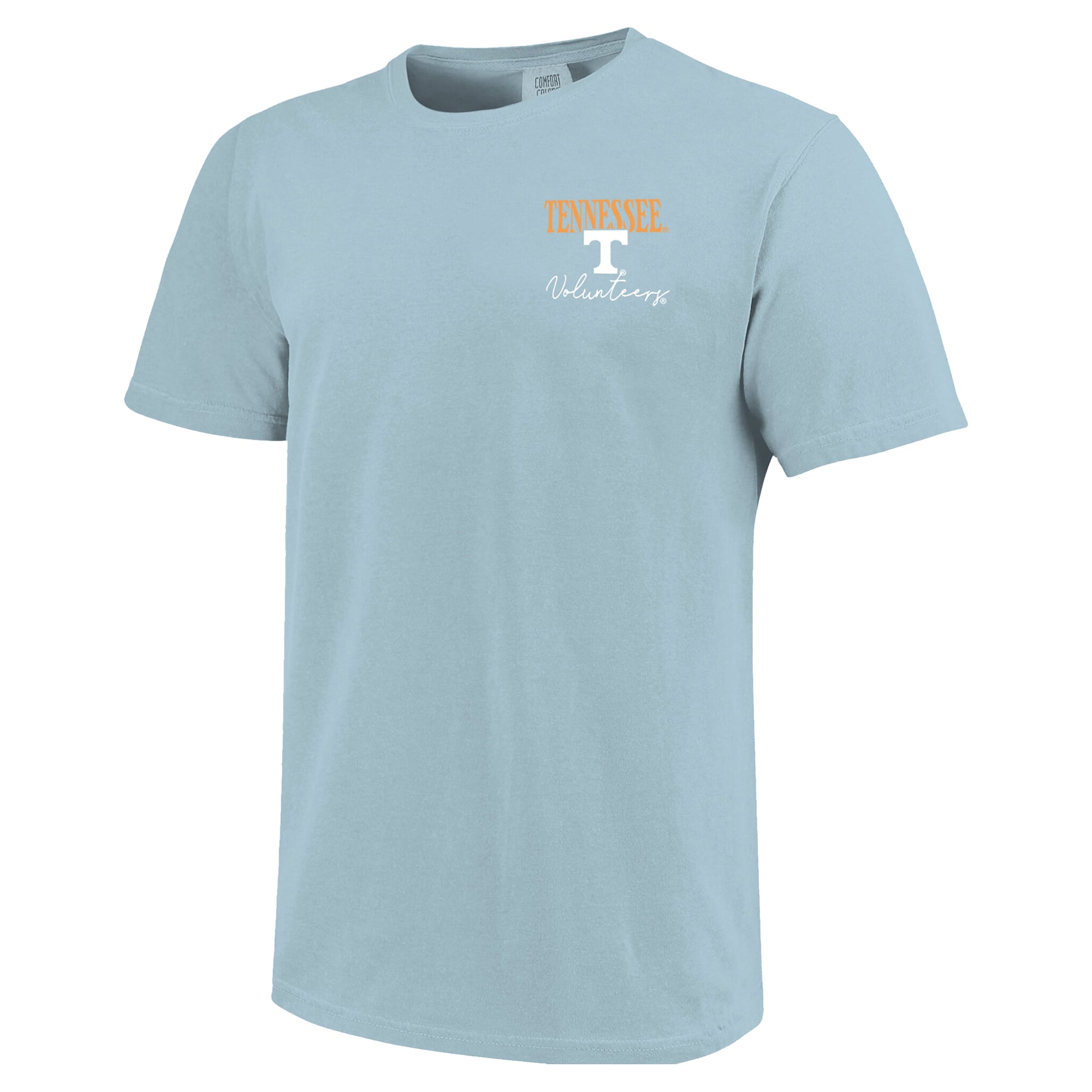 T-shirt bleu clair pour femmes Tennessee Volunteers, mascotte américaine, couleurs confortables