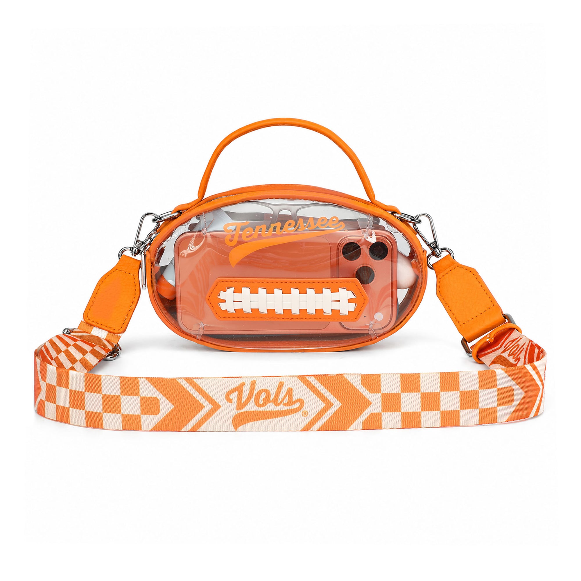 Sac bandoulière transparent Montana West pour femmes, motif Tennessee Volunteers.