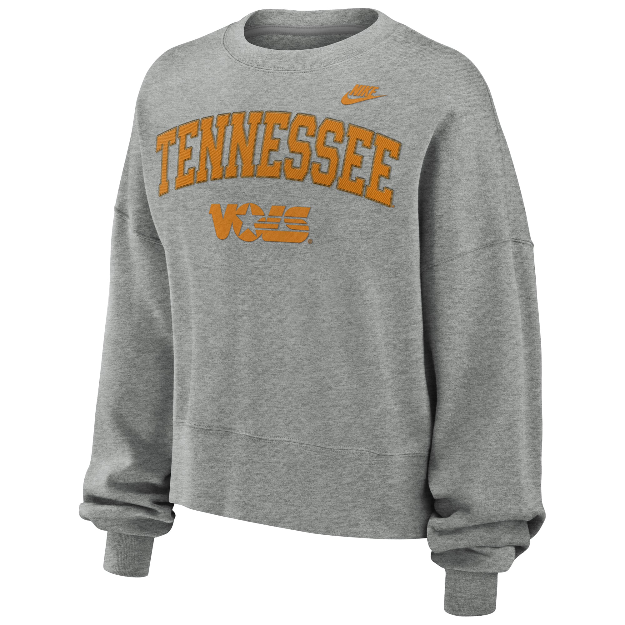 Sweat-shirt Nike gris chiné Tennessee Volunteers surdimensionné Legacy Classic Arch pour femme