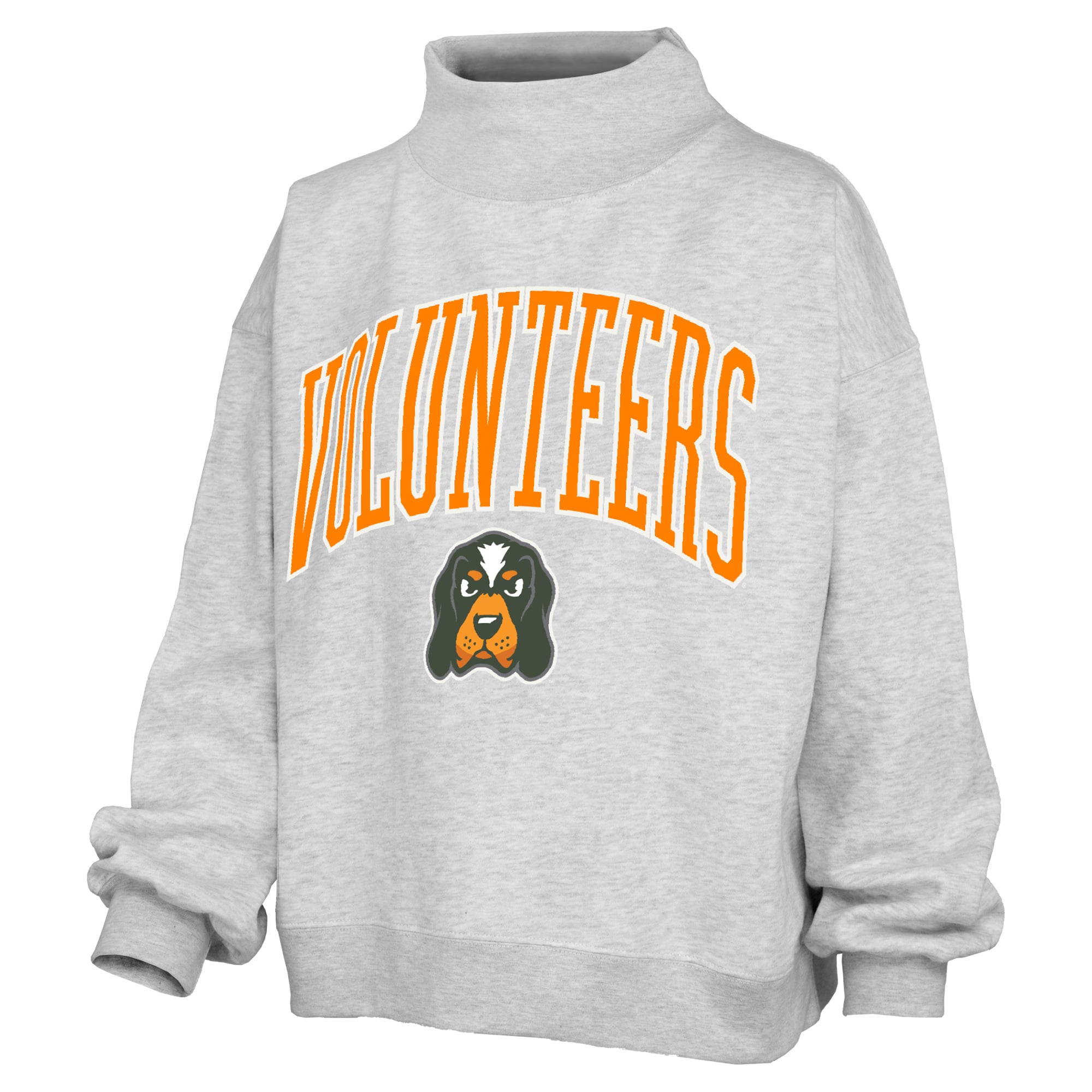 Sweat-shirt à col montant oversize en polaire avec slogan des Tennessee Volunteers, couleur gris cendr