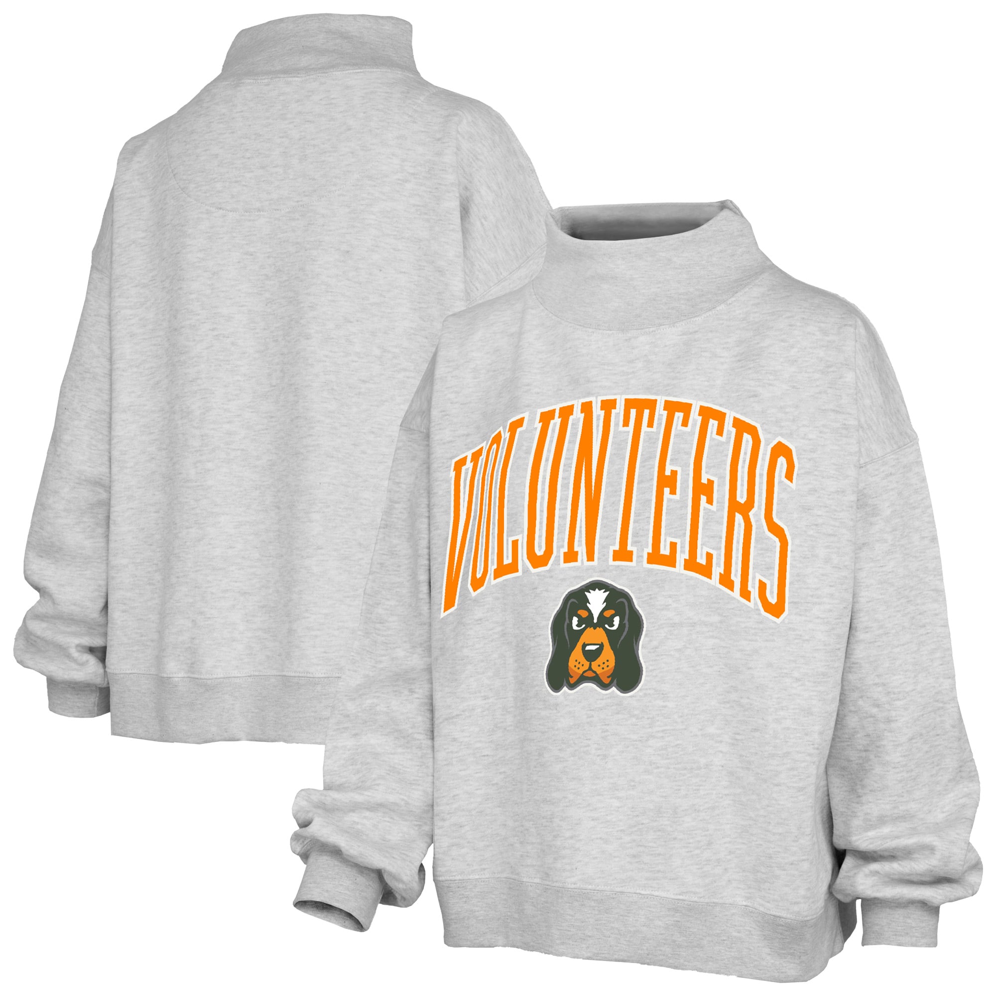 Sweat-shirt à col montant oversize en polaire avec slogan des Tennessee Volunteers, couleur gris cendr