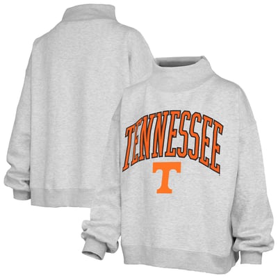 Tennessee Volunteers Pressbox Women's Nelson Texture Lingo Mock Neck Fleece Sweatshirt - Gray