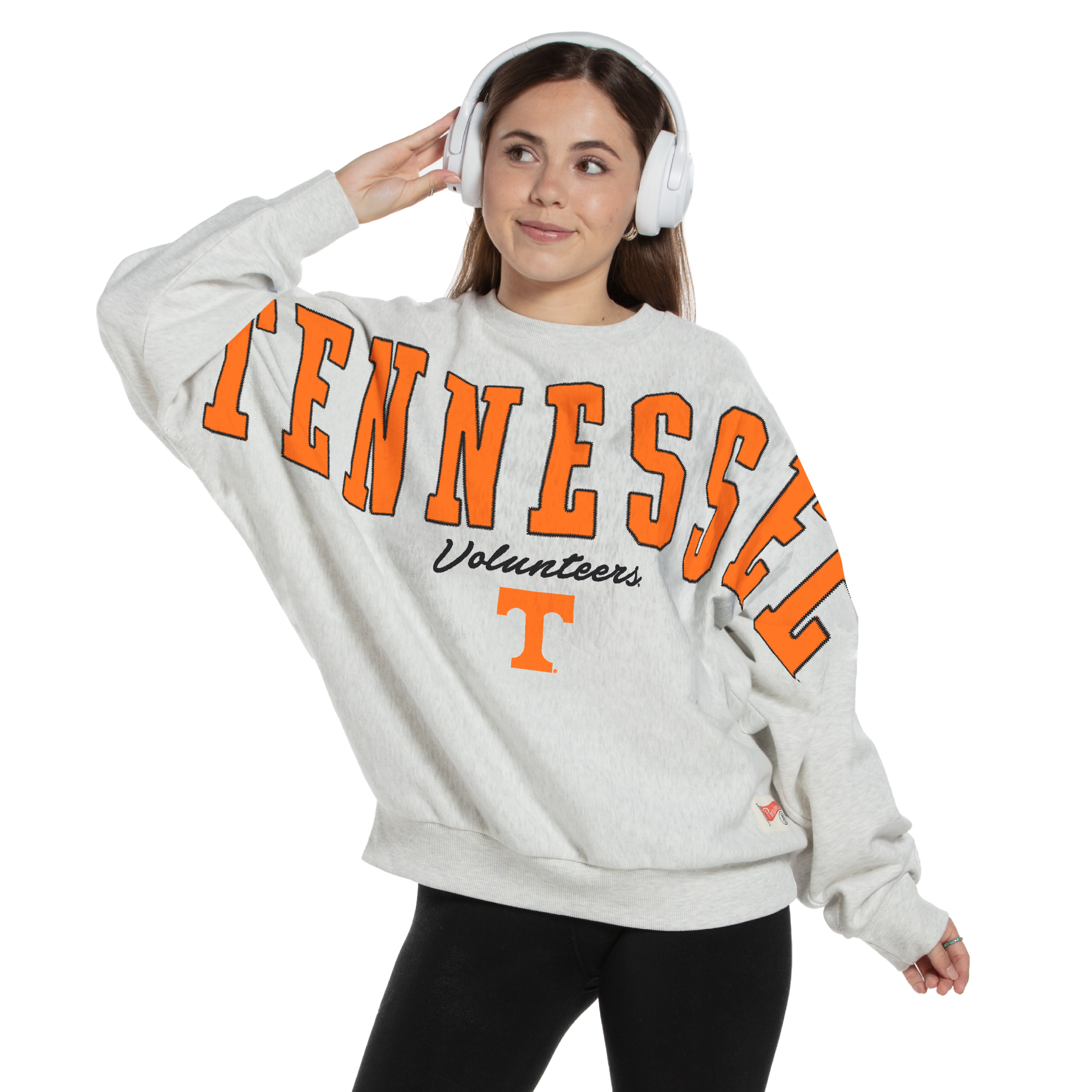 Sweat-shirt oversize en flanelle gris chiné pour femme, Tennessee Volunteers, de la marque Pressbox.