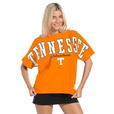  Tennessee Volunteers Pressbox Women's Flannigan Oversized T-Shirt - Tennessee Orange