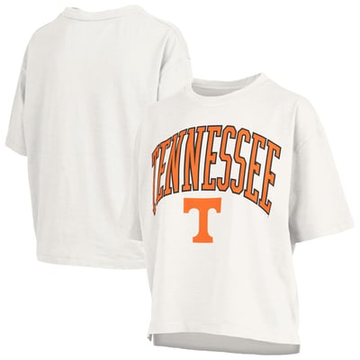 Tennessee Volunteers Pressbox Women's Oversized Nelson Arch Over Logo Slub T-Shirt - White