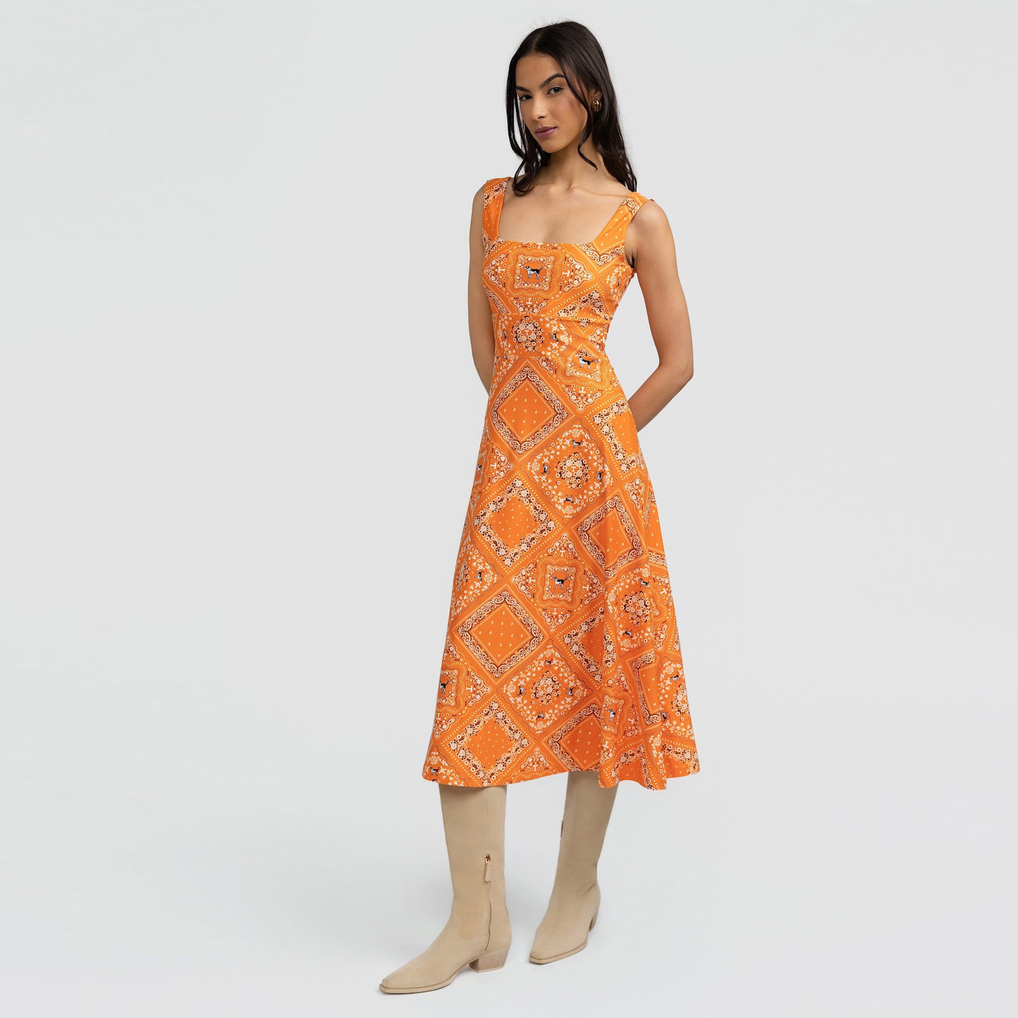 Women's Smith & Quinn Tennessee Orange Volunteers Deidra Bandana Print Maxi Dress
