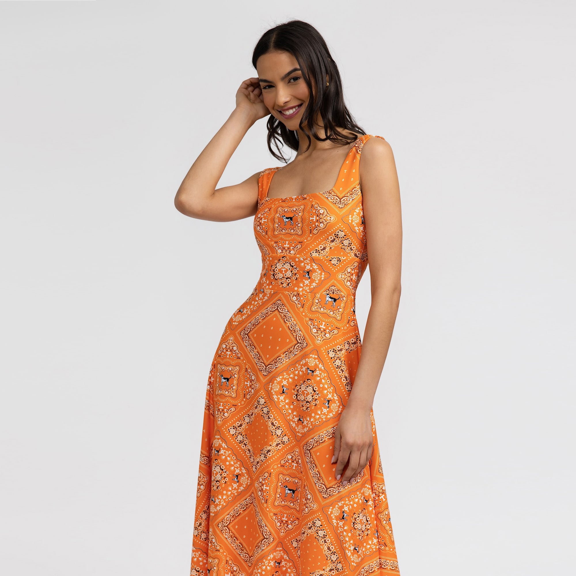 Women's Smith & Quinn Tennessee Orange Volunteers Deidra Bandana Print Maxi Dress