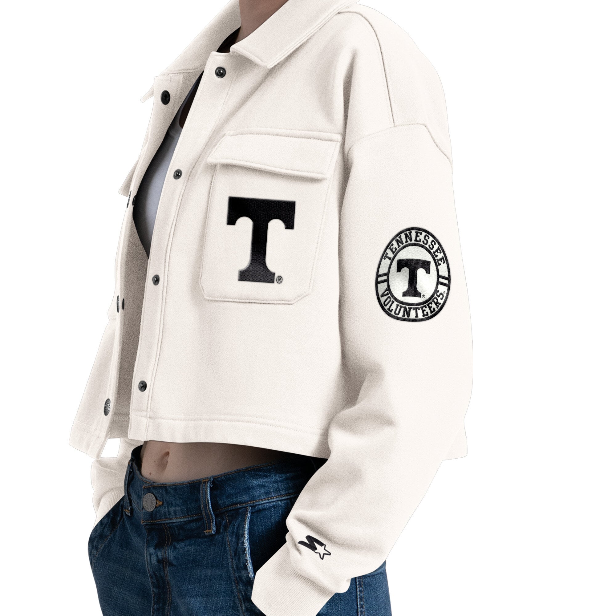 Crème de démarrage pour femmes Tennessee Volunteers Anchor Chemise courte à boutons-pression