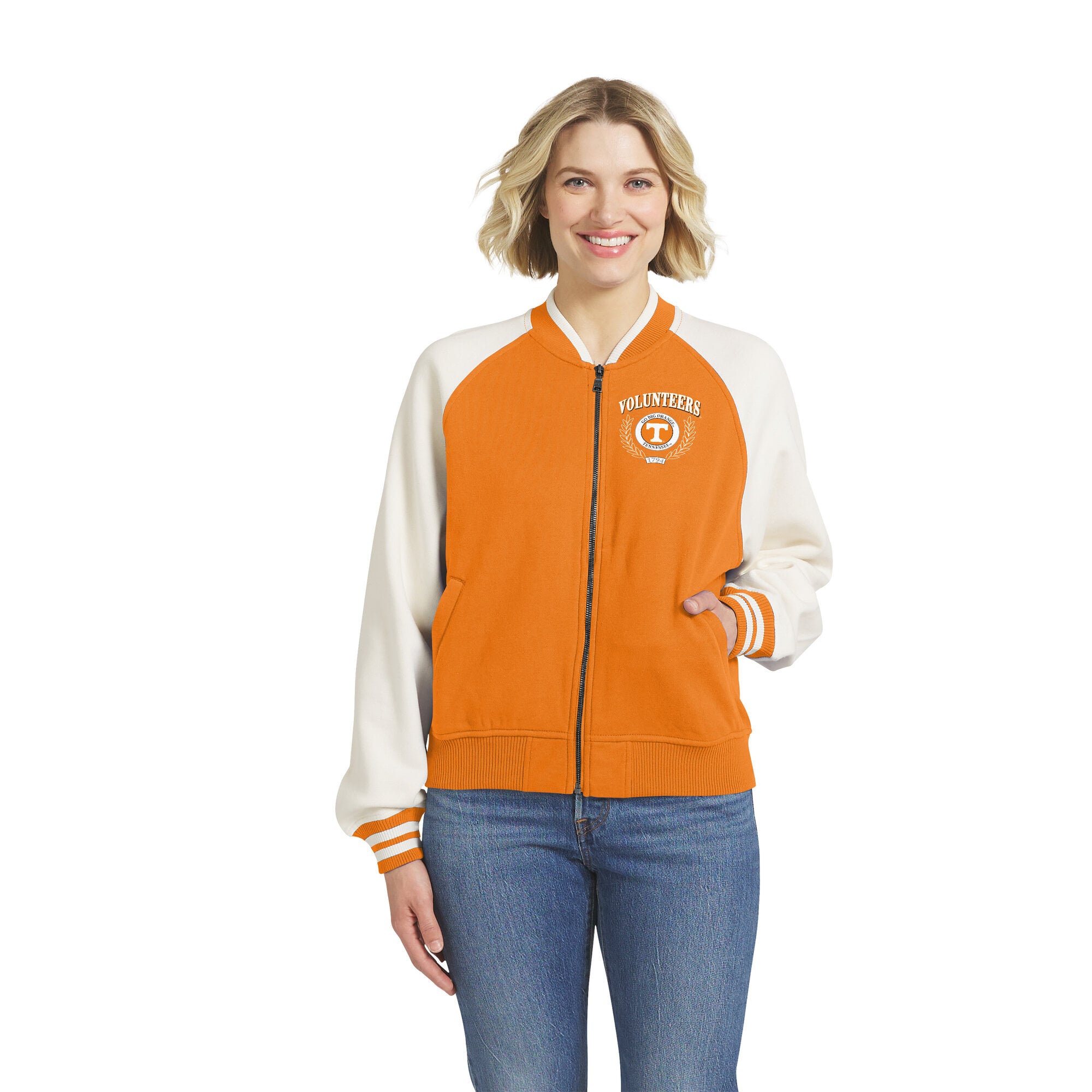 Veste raglan zippée intégrale WEAR by Erin Andrews Tennessee Orange Volunteers pour femmes