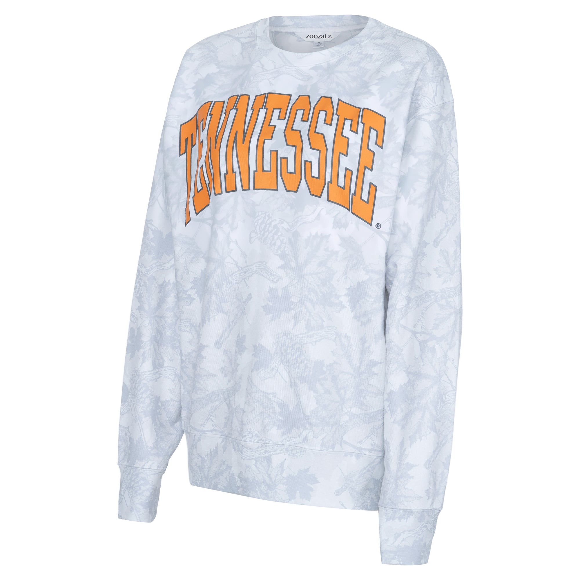 Women's ZooZatz  Gray Tennessee Volunteers Camo Arch Logo Fleece Crewneck Sweatshirt