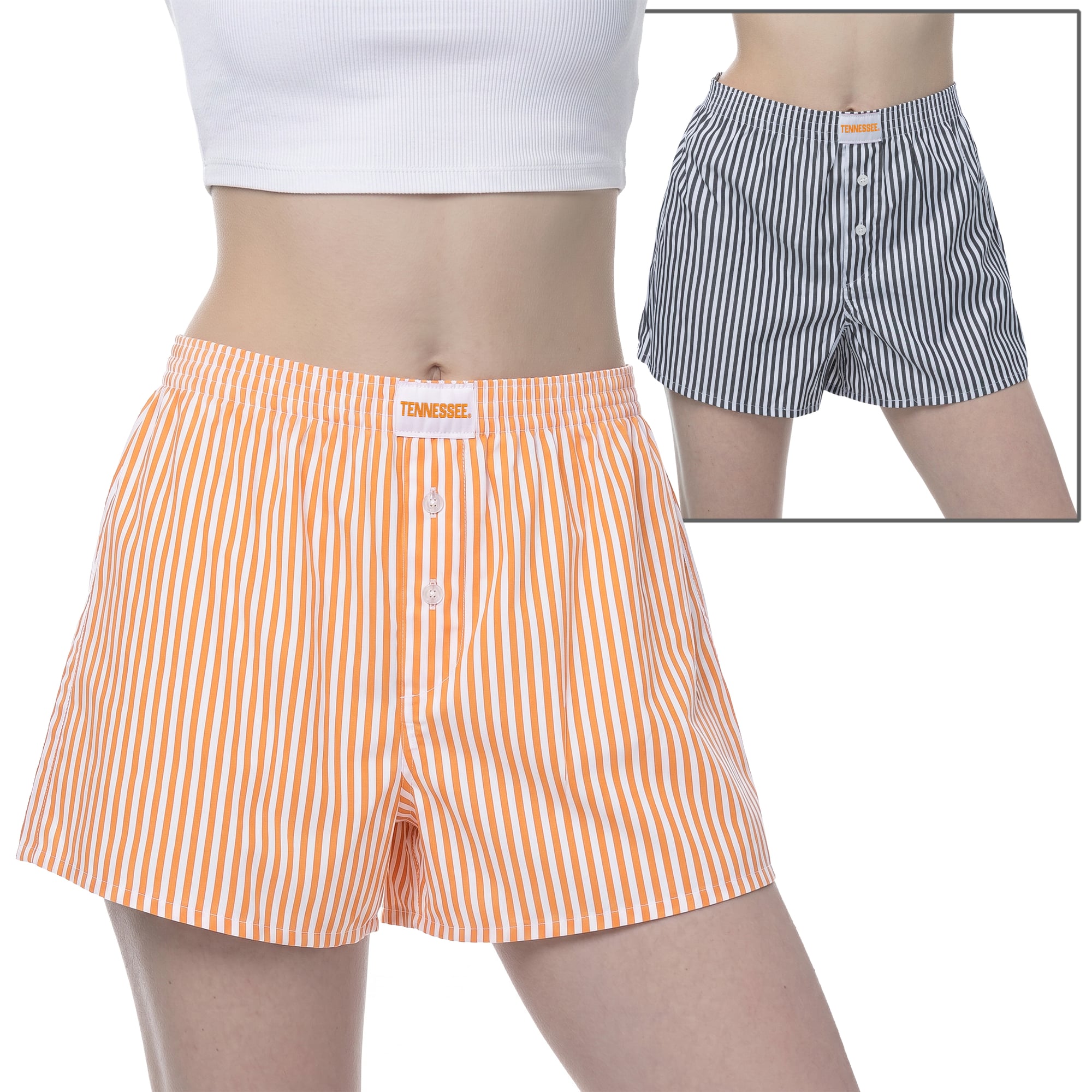 Women's ZooZatz  Orange/White Tennessee Volunteers Two-Pack Boxer Shorts Set