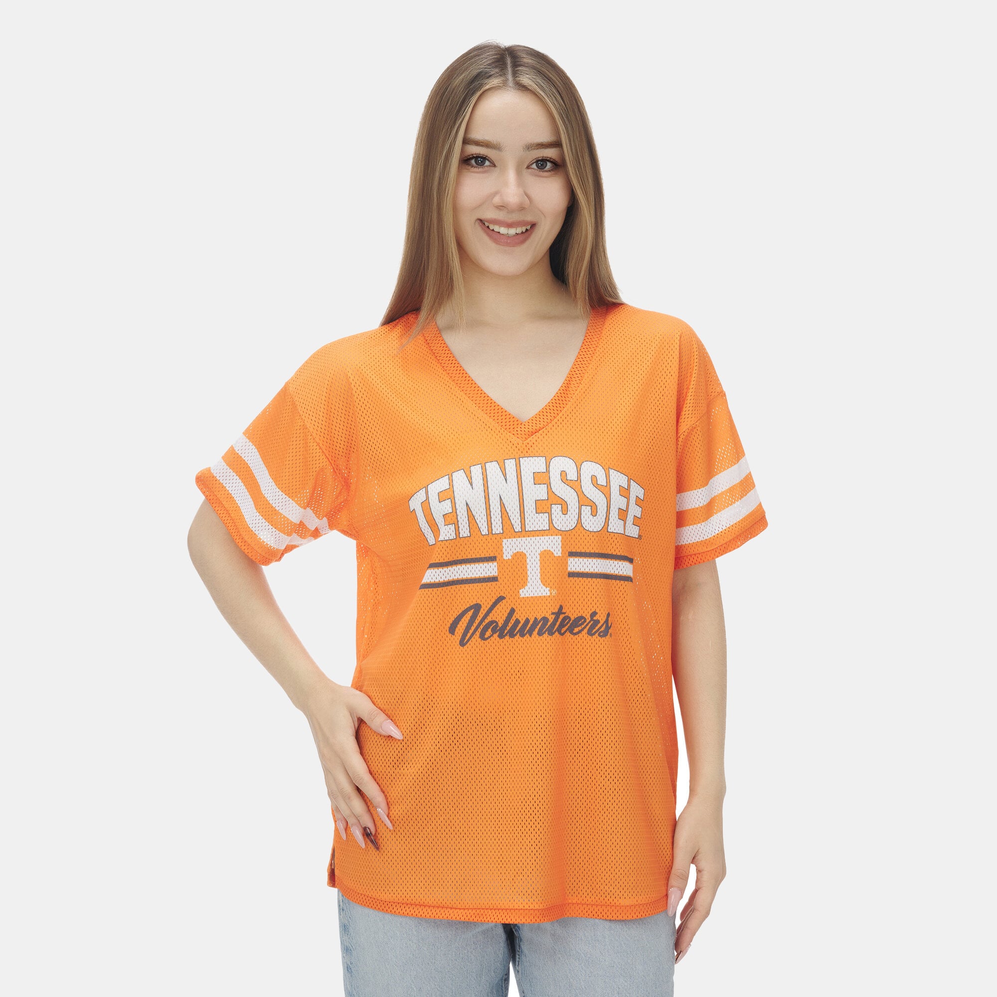 Women's ZooZatz Tennessee Orange Volunteers Mesh Jersey Kickoff T-Shirt