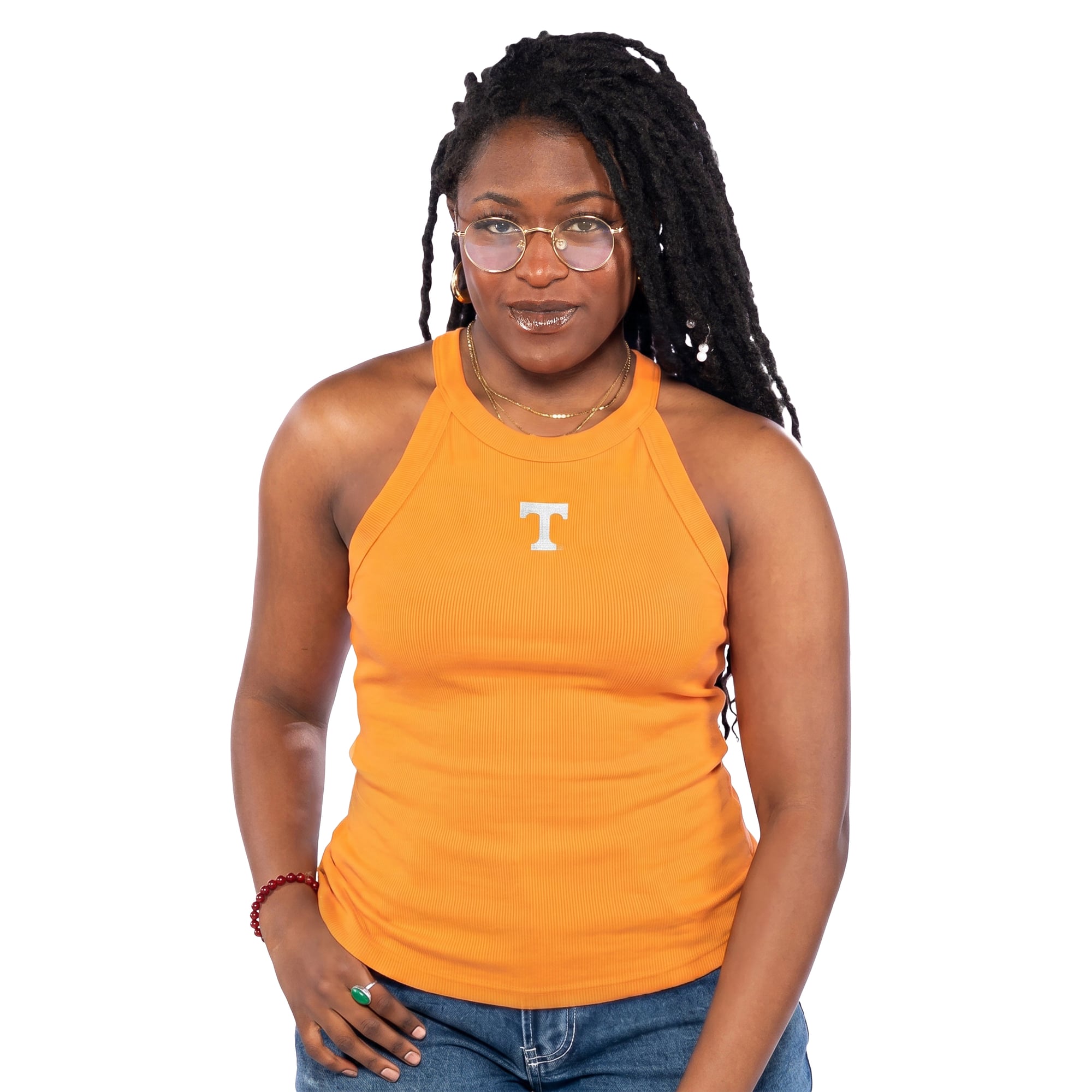 Women's ZooZatz  Tennessee Orange Volunteers Tri-Blend Racerback Ribbed Tank Top