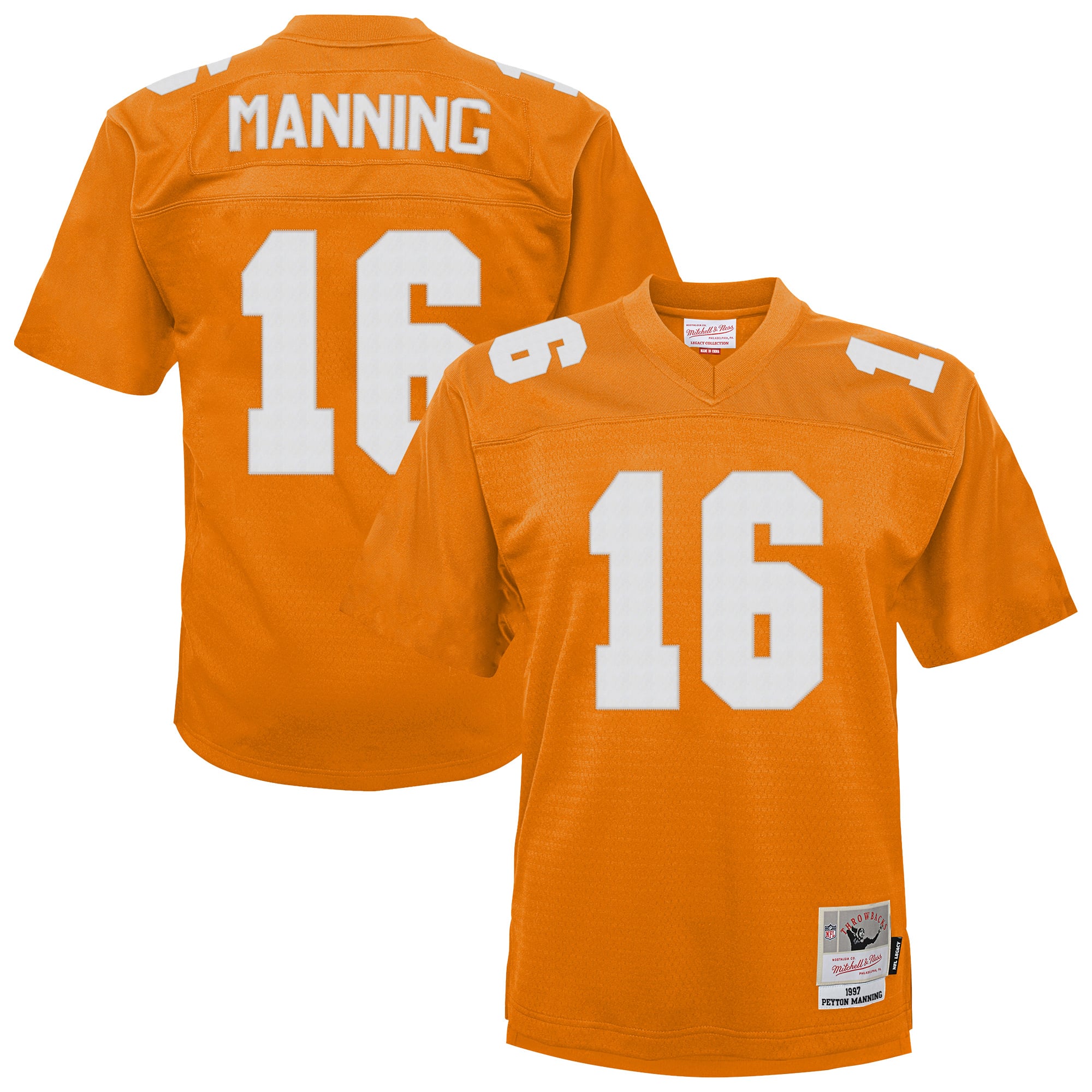 Maillot de football rétro Mitchell & Ness Peyton Manning Tennessee Orange Volunteers pour jeunes