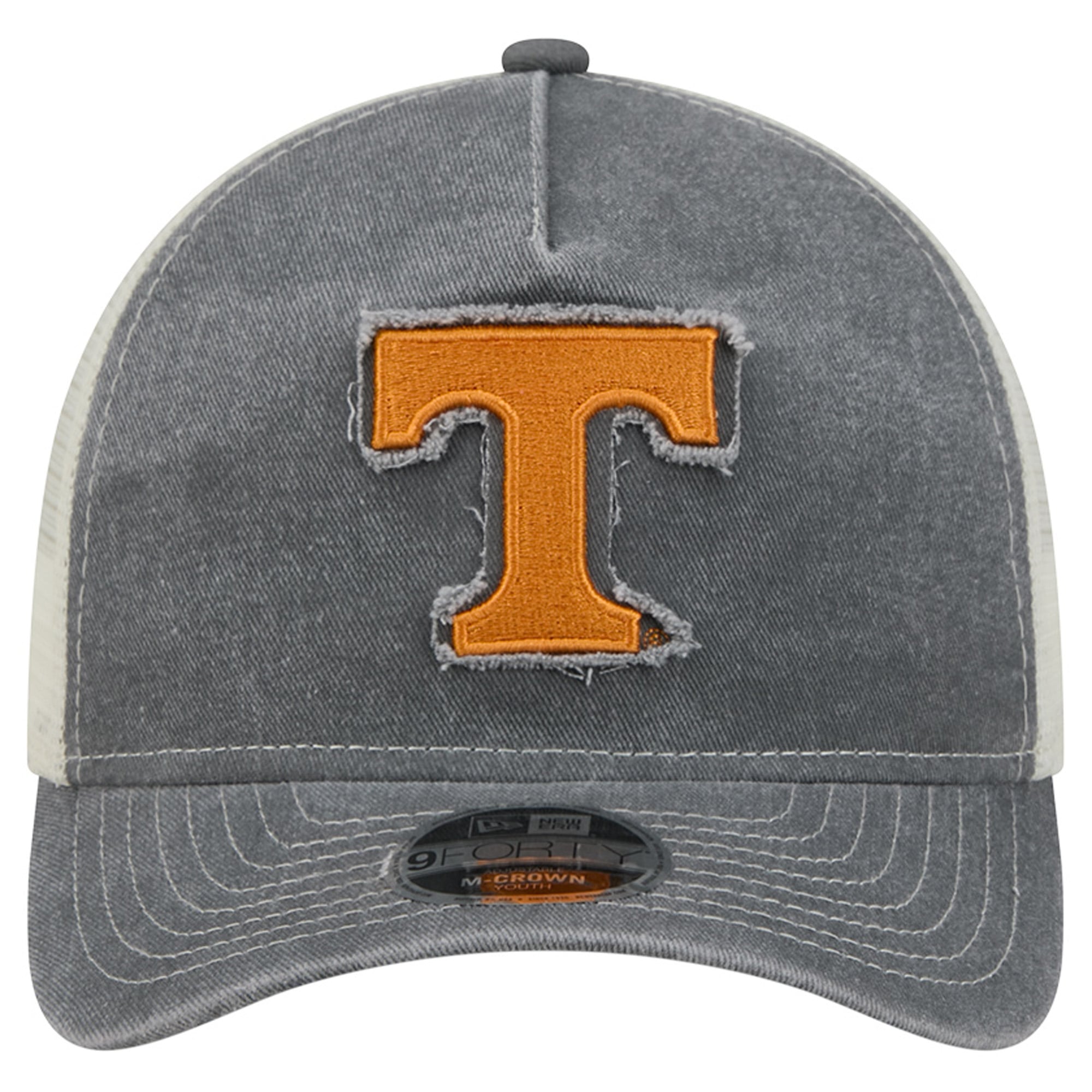 Casquette trucker rétro ajustable New Era 9FORTY grise Tennessee Volunteers pour jeunes, modèle A-Frame M-Crown