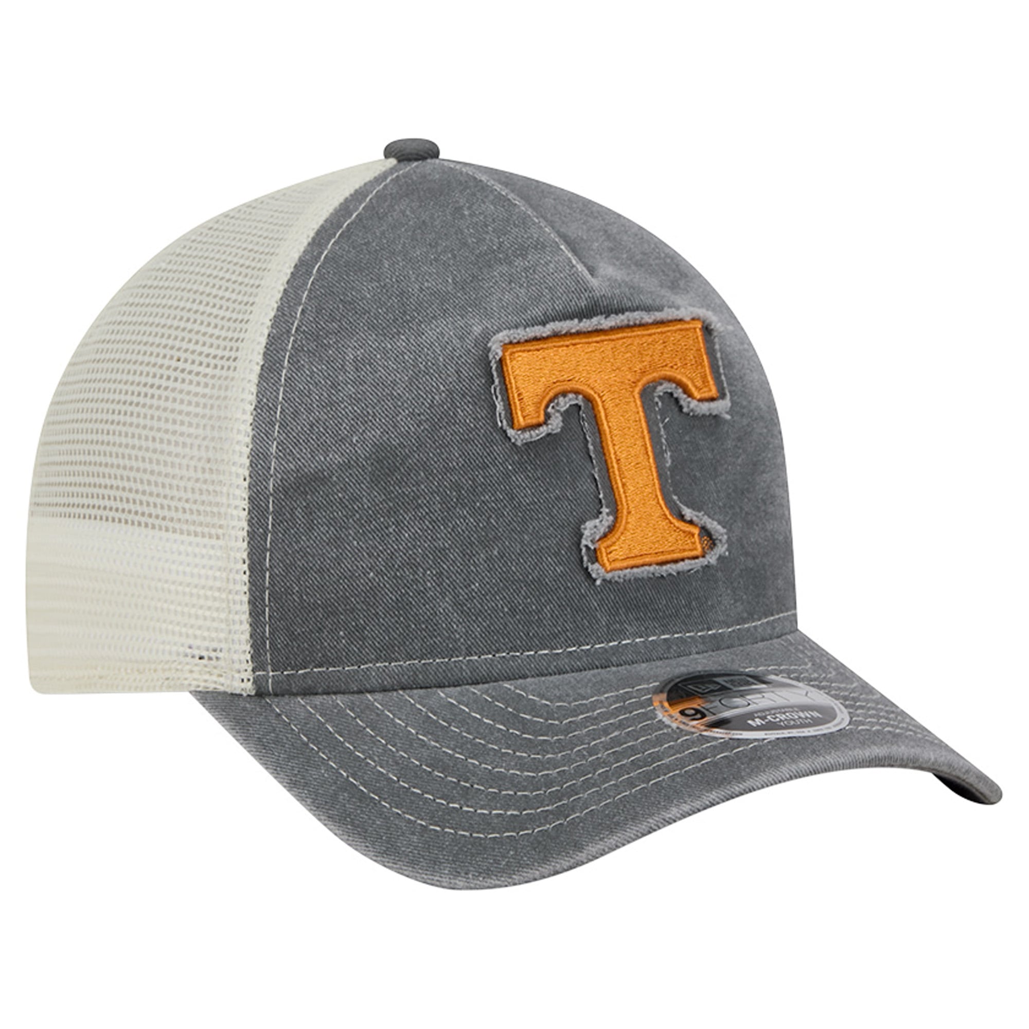 Casquette trucker rétro ajustable New Era 9FORTY grise Tennessee Volunteers pour jeunes, modèle A-Frame M-Crown