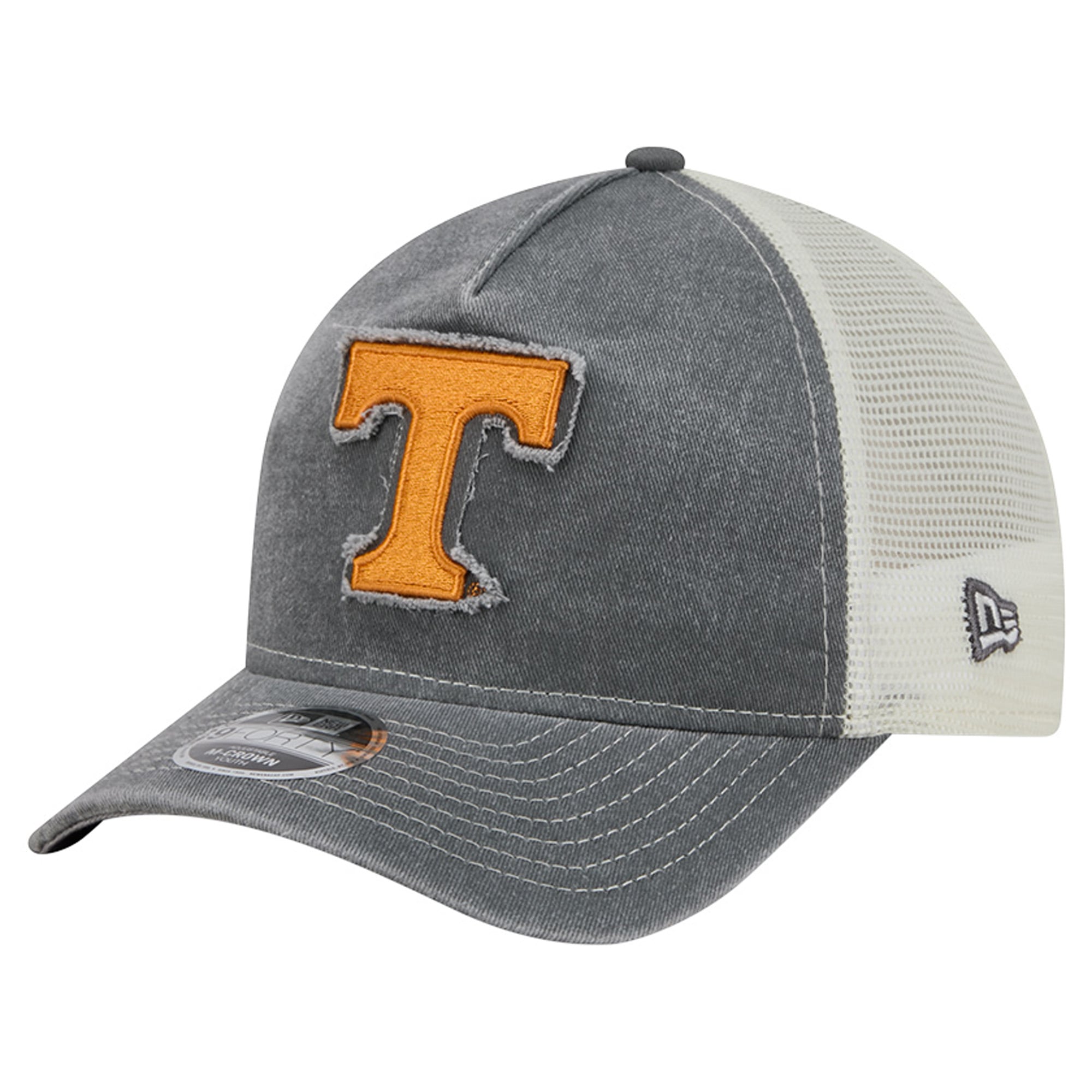 Casquette trucker rétro ajustable New Era 9FORTY grise Tennessee Volunteers pour jeunes, modèle A-Frame M-Crown