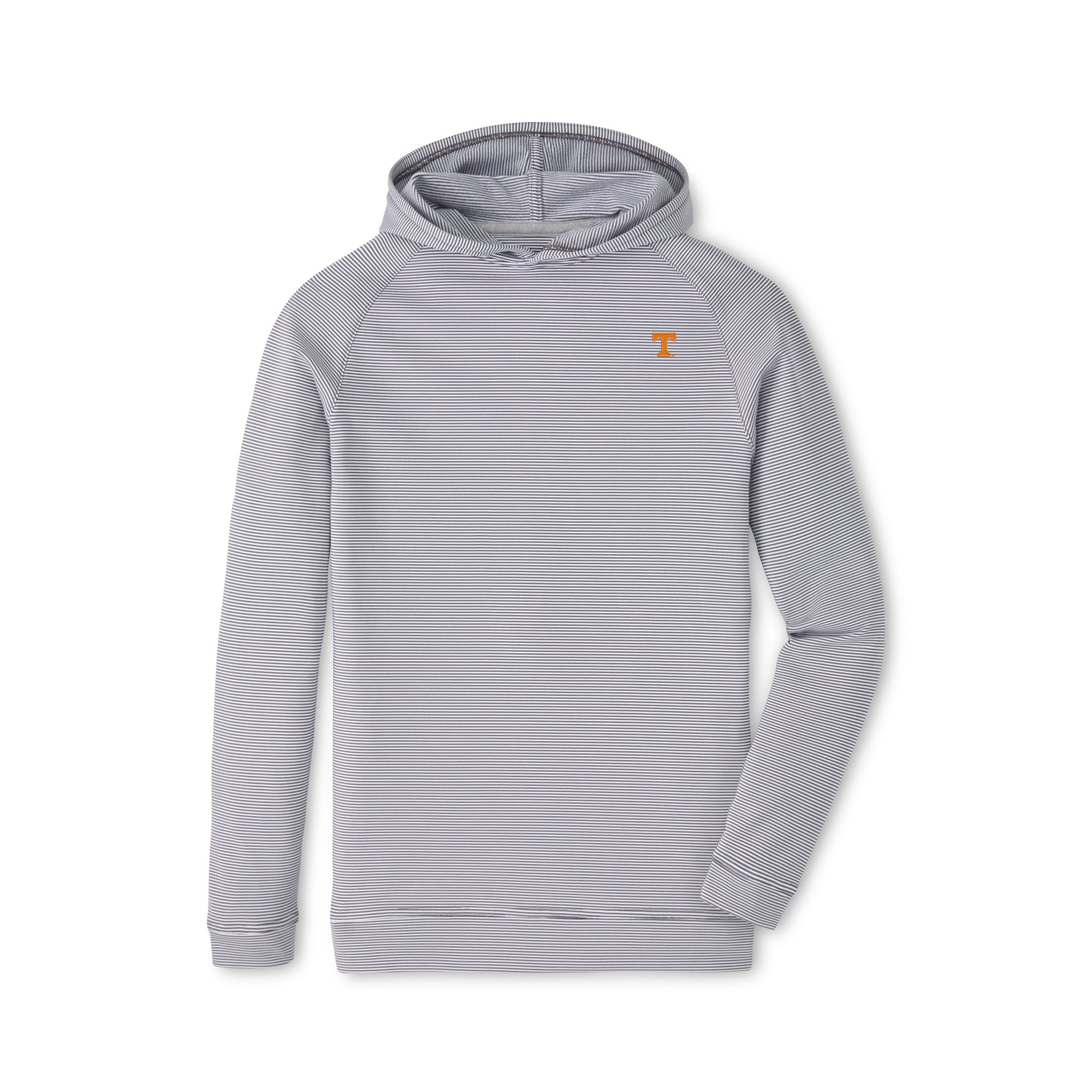Sweat à capuche de performance Peter Millar Gray Tennessee Volunteers Pine Sugar Stripe pour jeunes