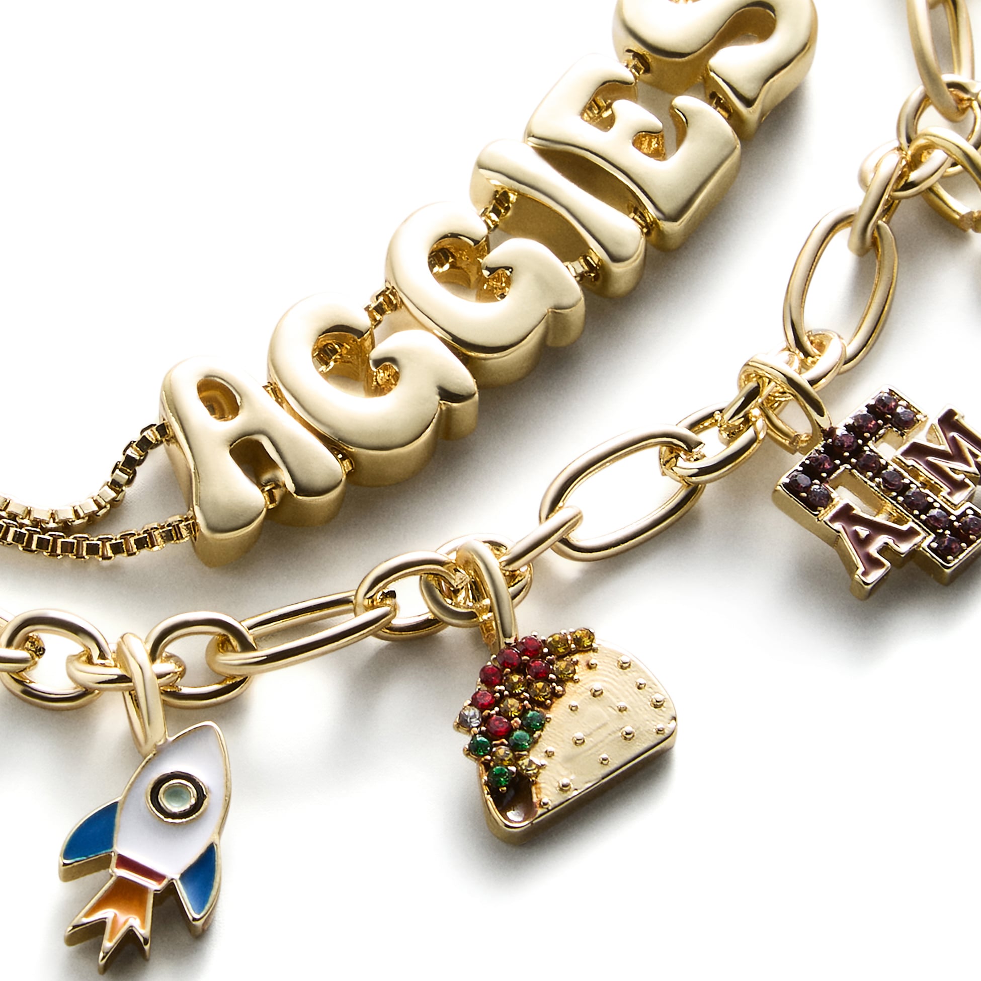 Ensemble de deux bracelets délicats à breloques et slogan BaubleBar Texas A&M Aggies