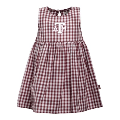  Texas A&M Aggies Garb Girls Infant Loren Gingham Dress - Maroon