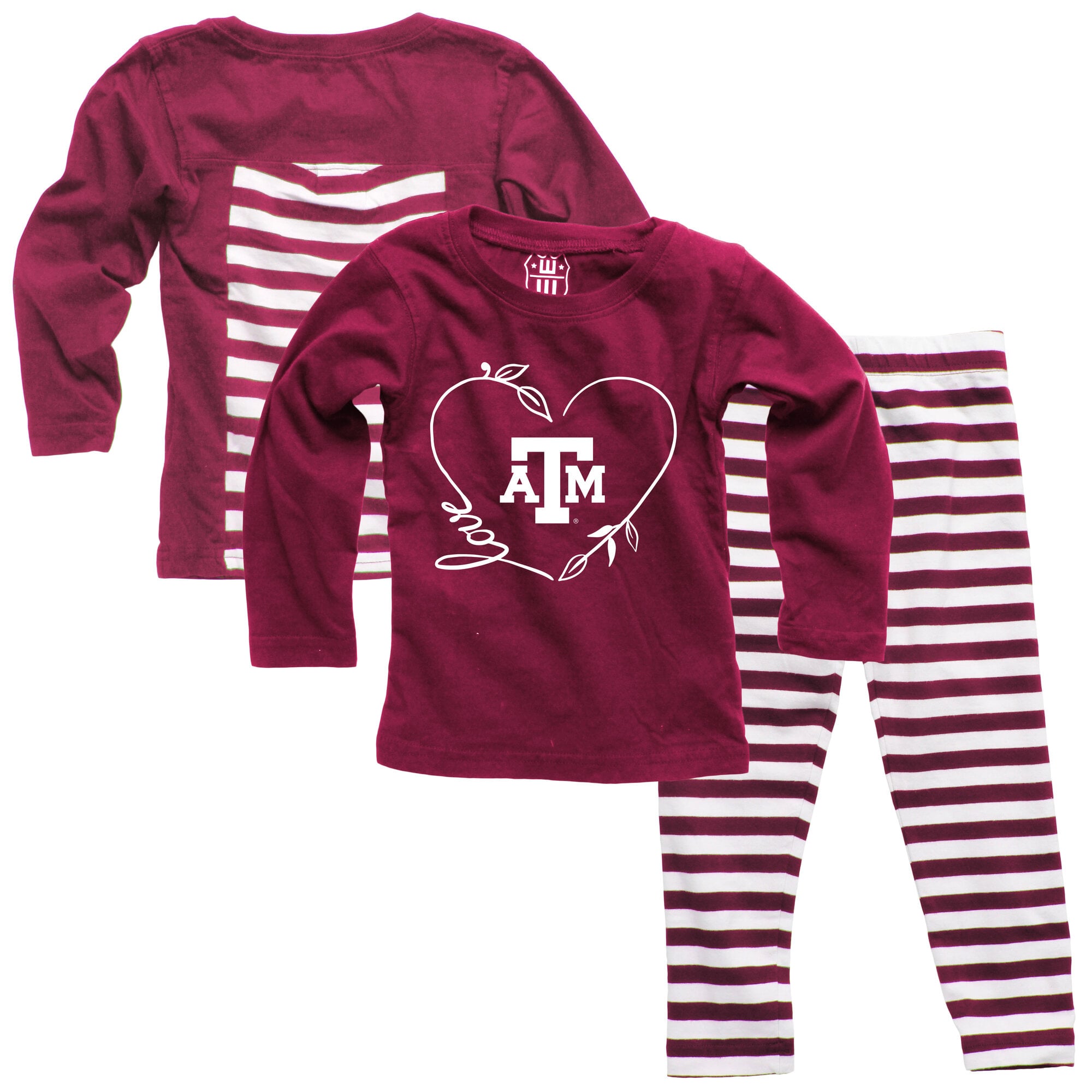Ensemble haut à manches longues et pantalon Wes & Willy bordeaux Texas A&M Aggies pour bébé fille