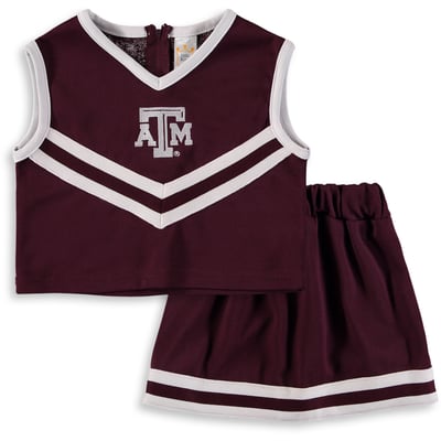  Texas A&M Aggies Little King Girls Youth Two-Piece V-Neck Cheer Set - Maroon